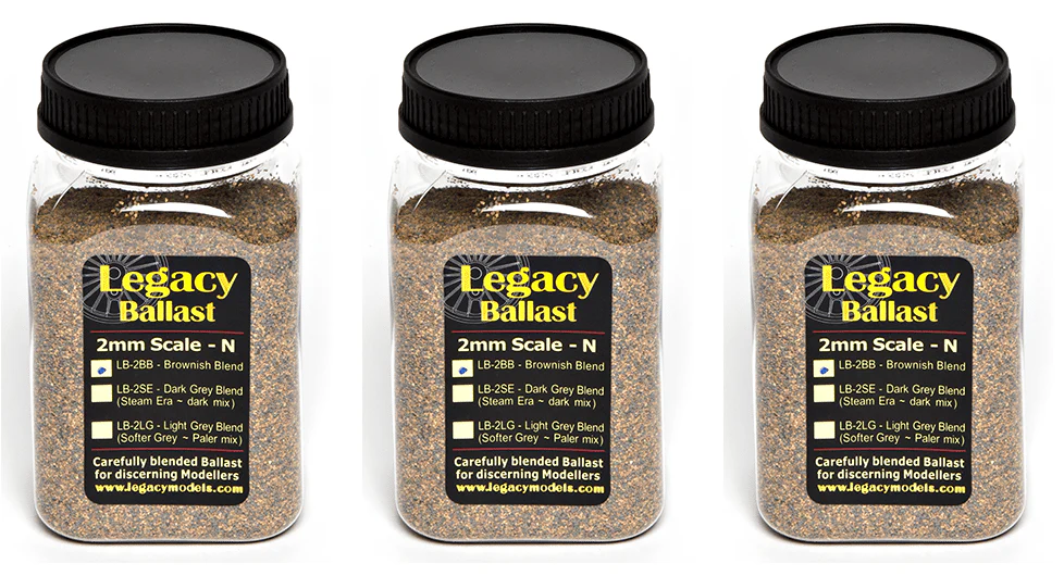 LB-2BB.3 2mm/N scale Ballast – Brown Blend Value Pack