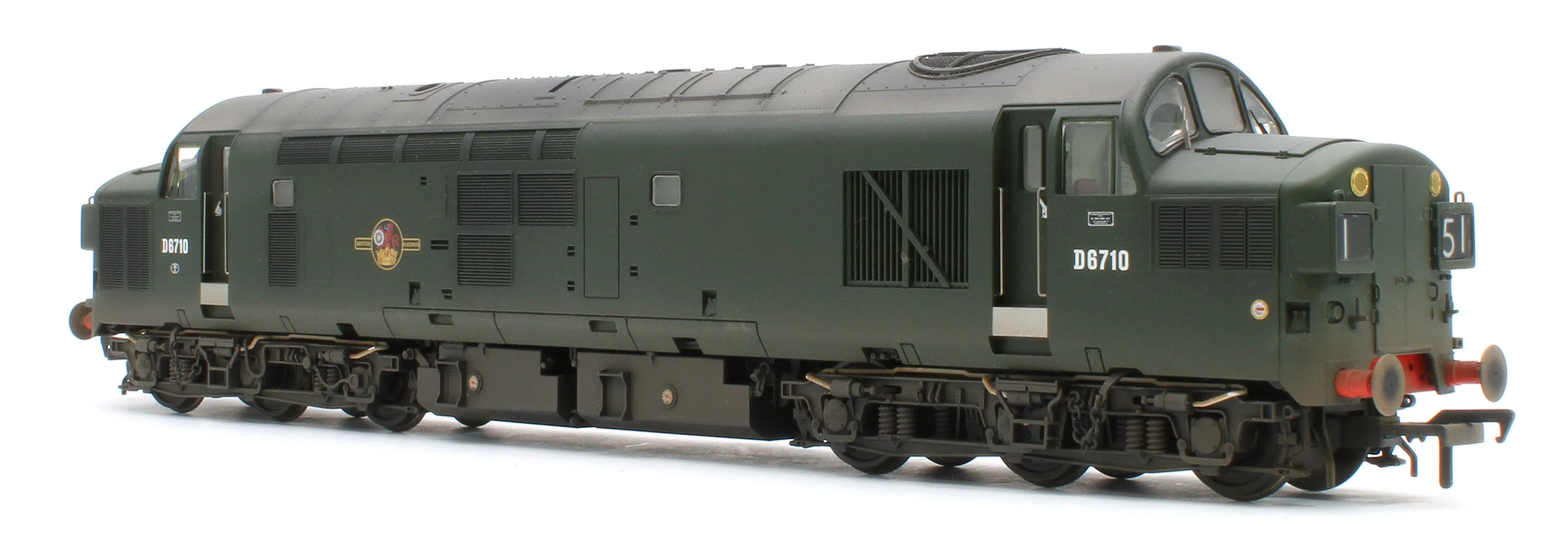 35-302W Bespoke Weathered Class 37/0 Split Headcode D6710 BR Green (Late Crest) Diesel Locomotive - Image 6