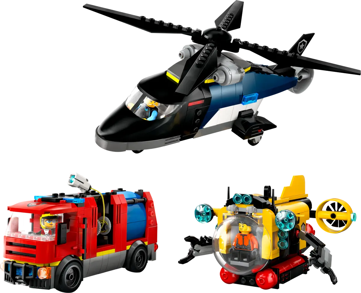 60462 Lego City Helicopter, Fire Truck & Submarine Remix - 60462 - Damaged Box - Image 3