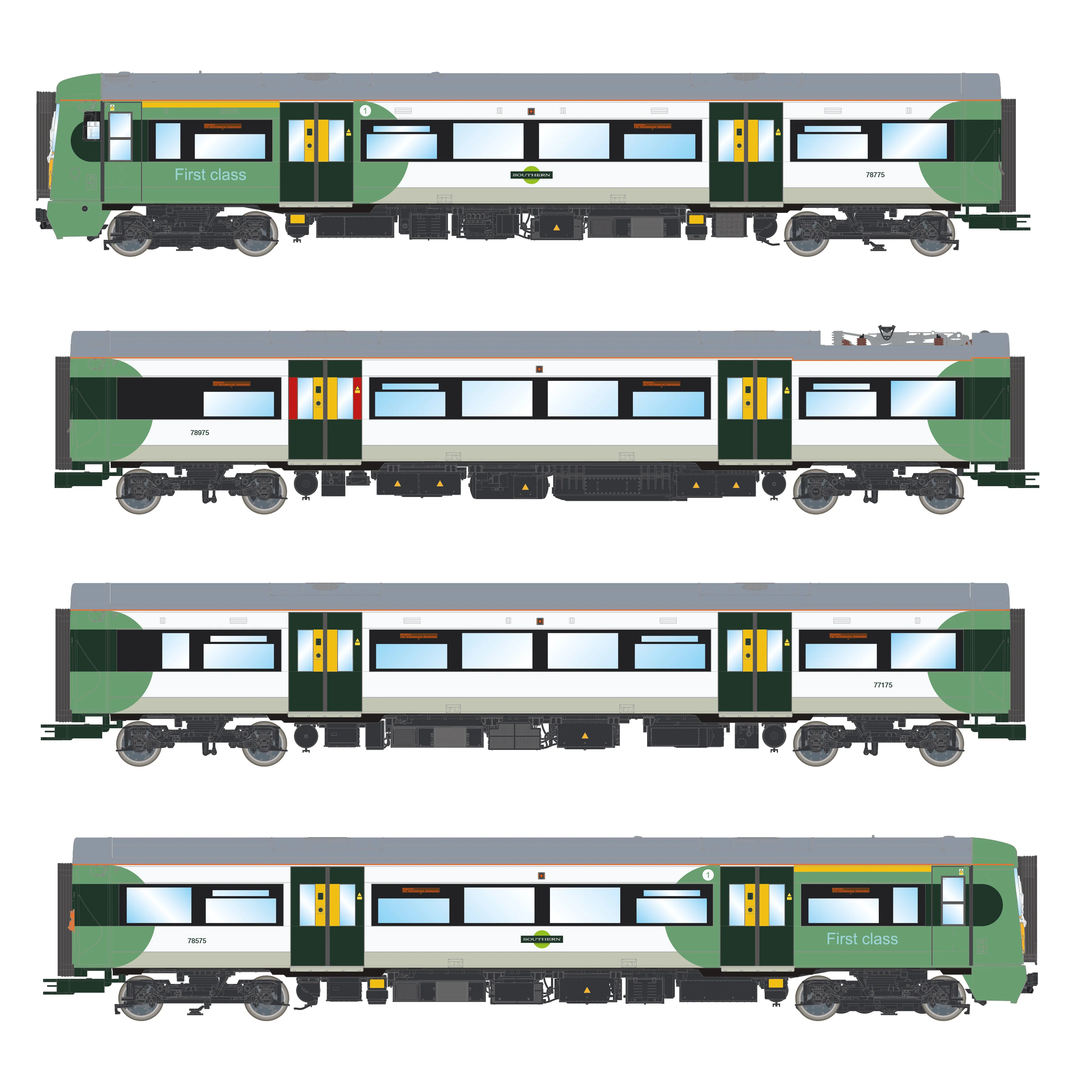 ACC3048 Class 377 'Electrostar' 4-car EMU 377205 Southern Green & White