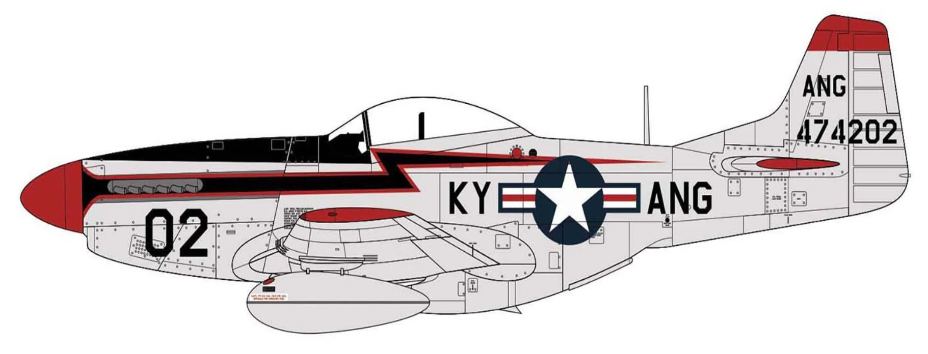 A02047A North American F-51D Mustang Model Kit - Image 2
