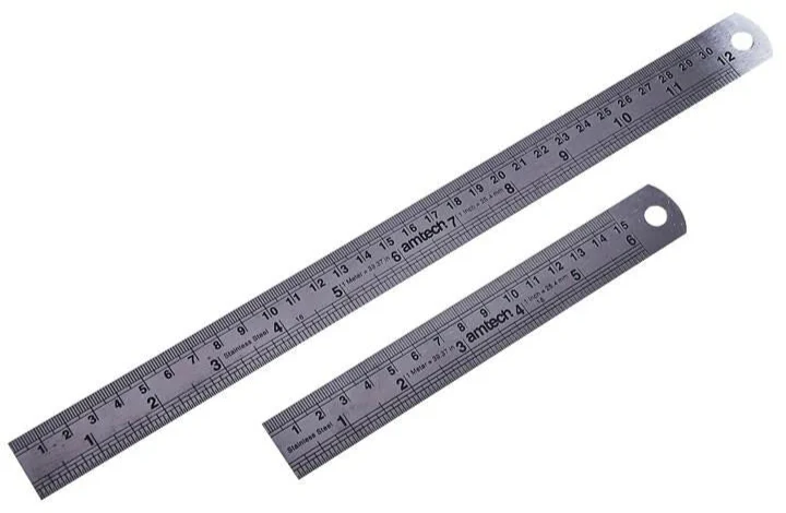 2pc Steel Rule Set