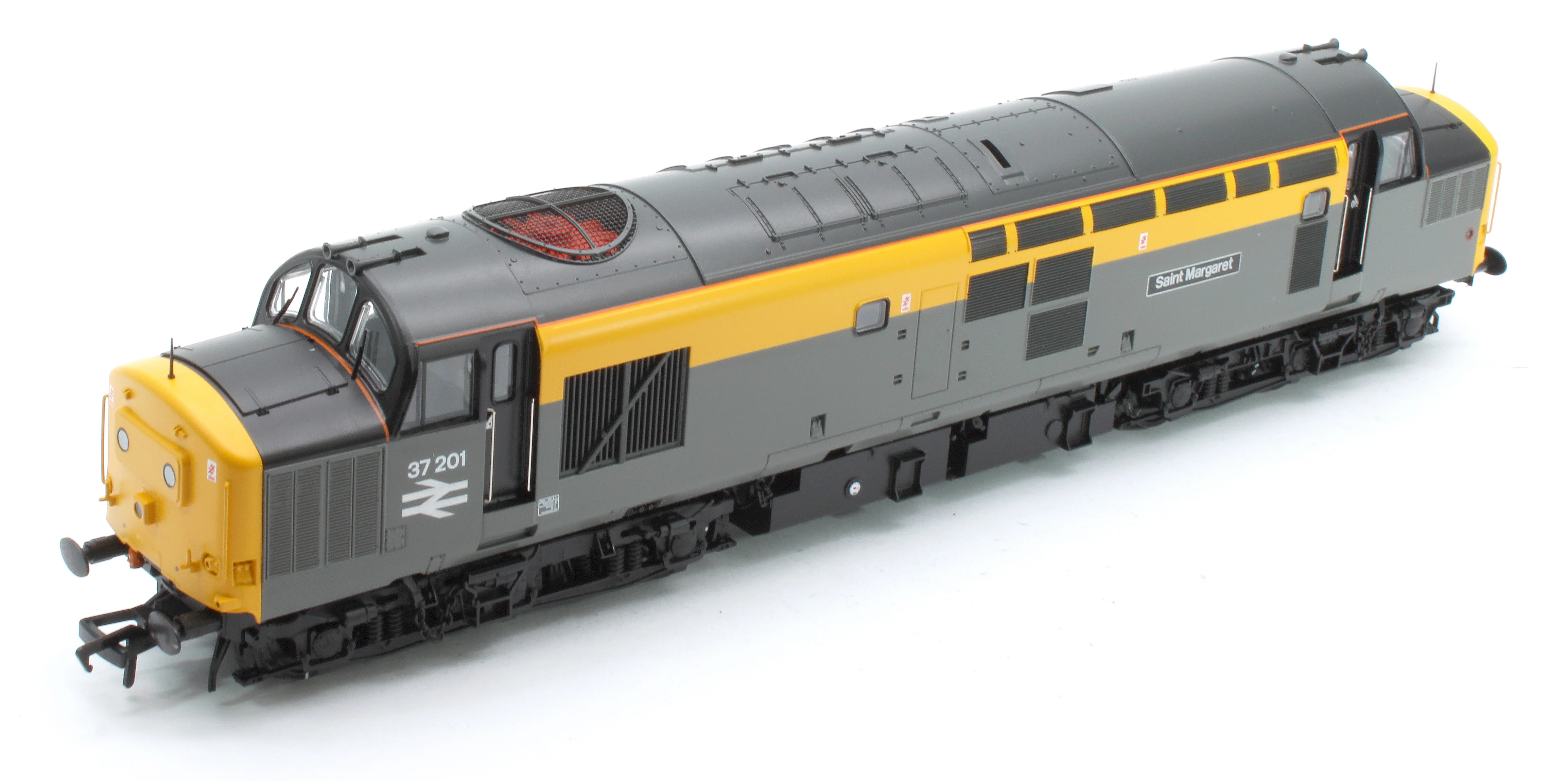 Class 37/0 Centre Headcode 37201 'St. Margaret' BR Eng. Grey & Yellow Diesel Locomotive (DCC Sound) - Image 7