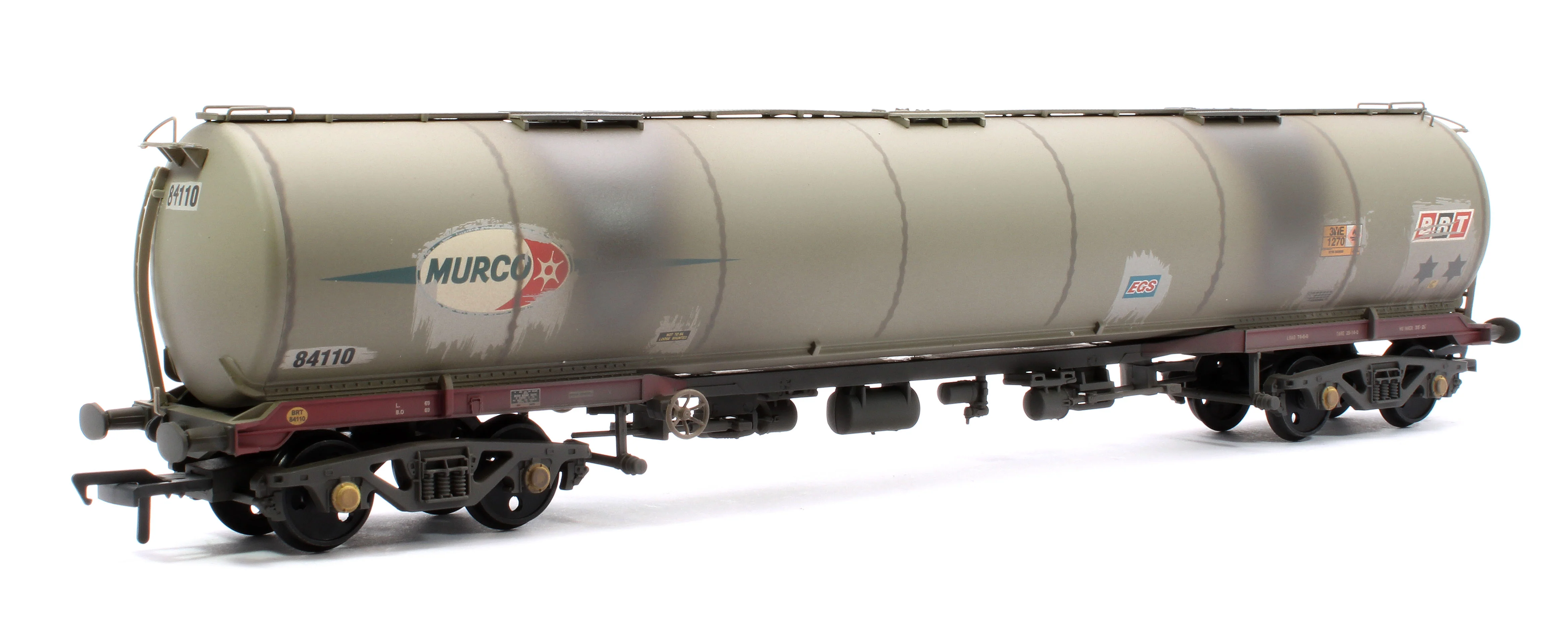 38-119B BR 102T TEA Bogie Tank Wagon Debranded (ex-Murco) Grey No.84110 - Weathered