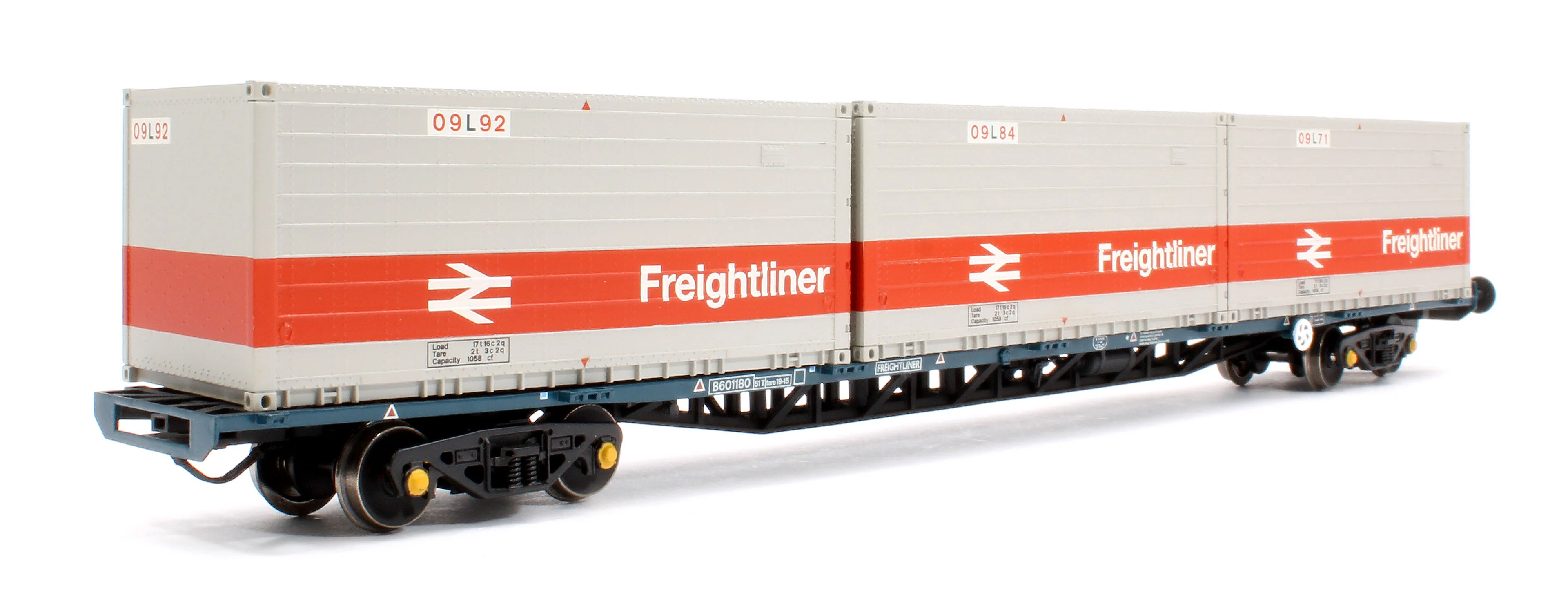BR FGA Outer Flats 2-Pack BR Blue No.B601180 & B601202 & 5 x Type L/N Freightliner Containers - Image 2