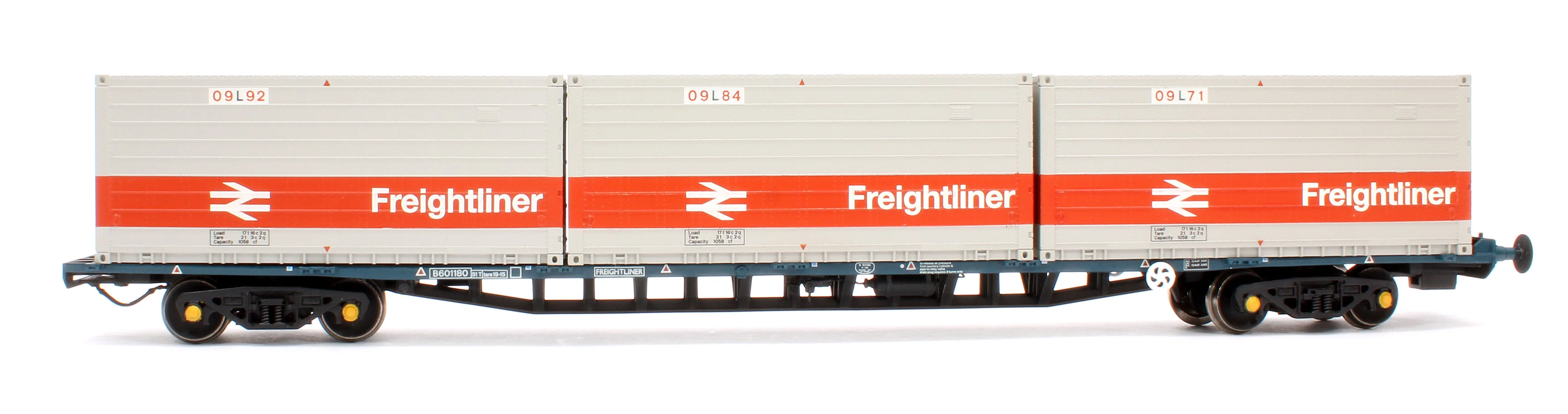 BR FGA Outer Flats 2-Pack BR Blue No.B601180 & B601202 & 5 x Type L/N Freightliner Containers - Image 3