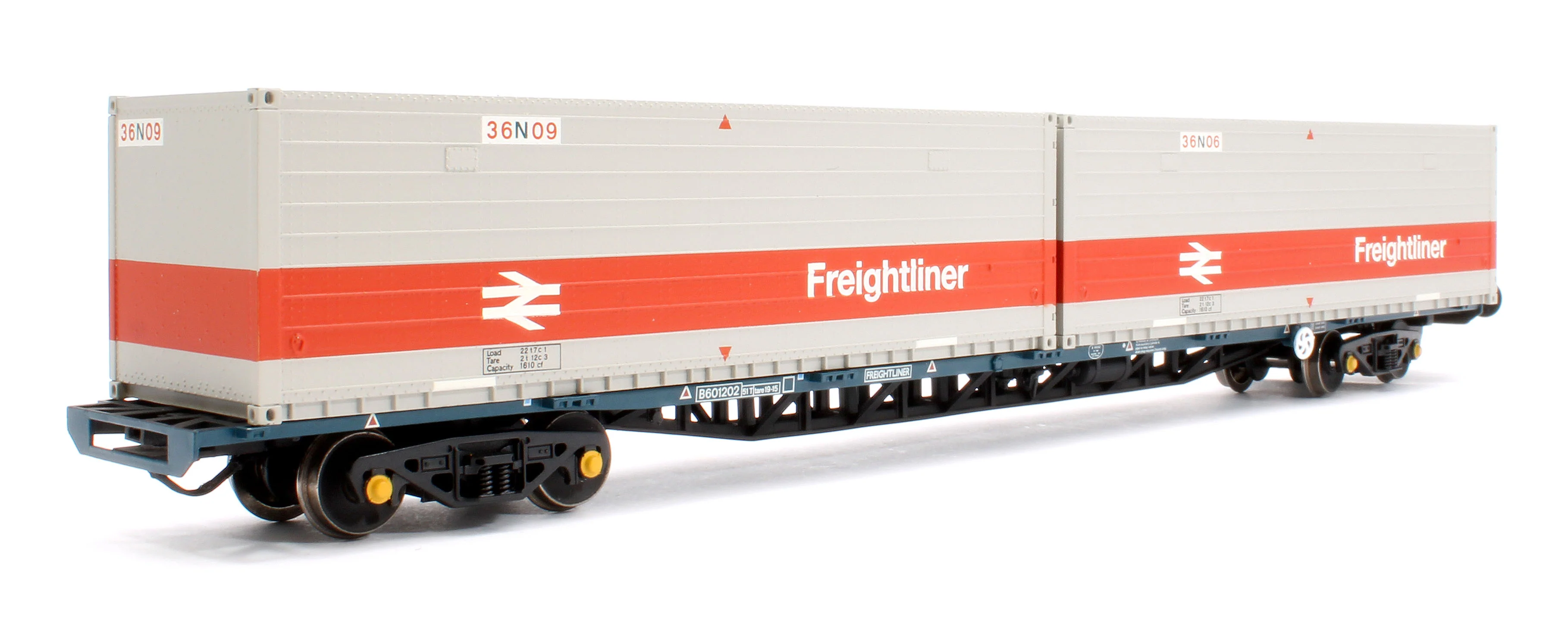BR FGA Outer Flats 2-Pack BR Blue No.B601180 & B601202 & 5 x Type L/N Freightliner Containers - Image 7