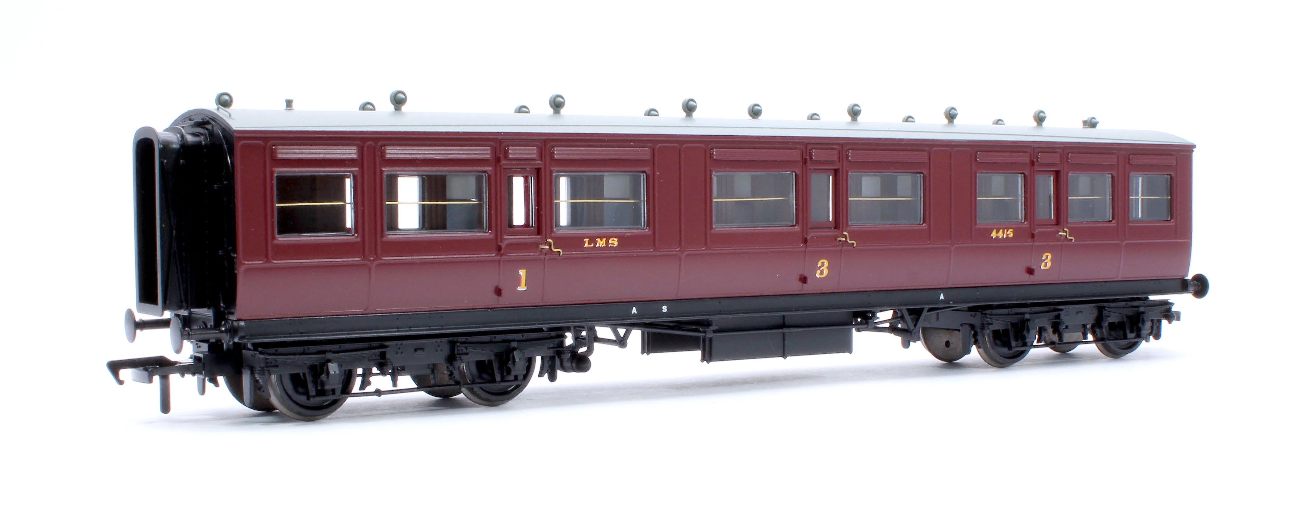 39-863 LNWR 50ft Arc Roof Composite Corridor LMS Crimson Lake No.4415 - Image 2