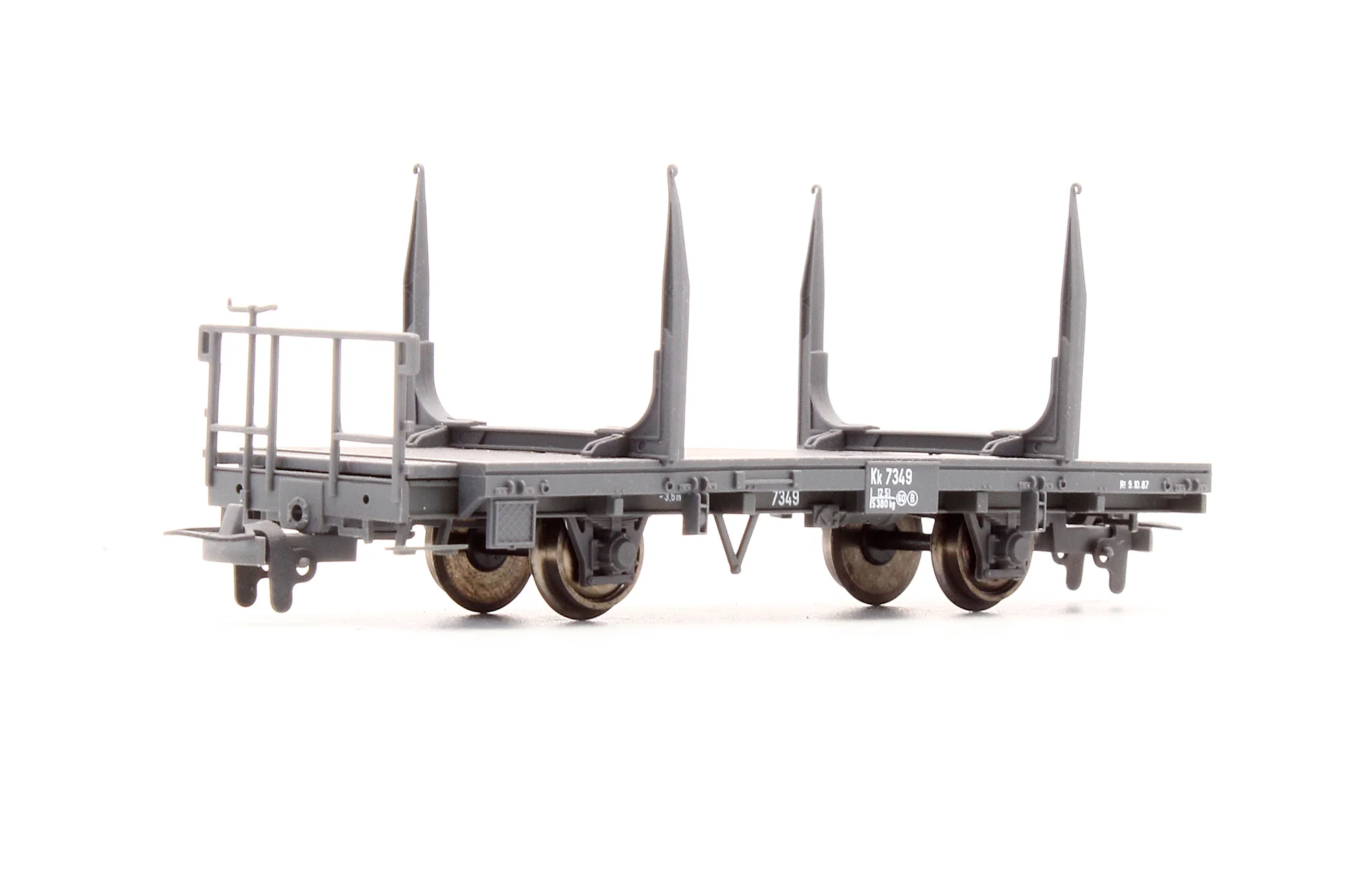 Pre-Owned RhB Kk 7349 wheel Flat wagon with Wood Load - Image 2