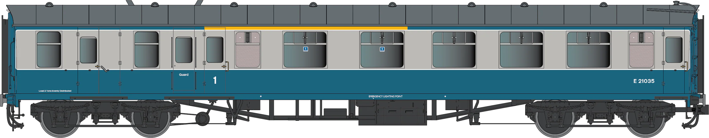 7P-002-202D BR Mk1 Blue/Grey BCK E21035 Eastern Region - DCC Fitted