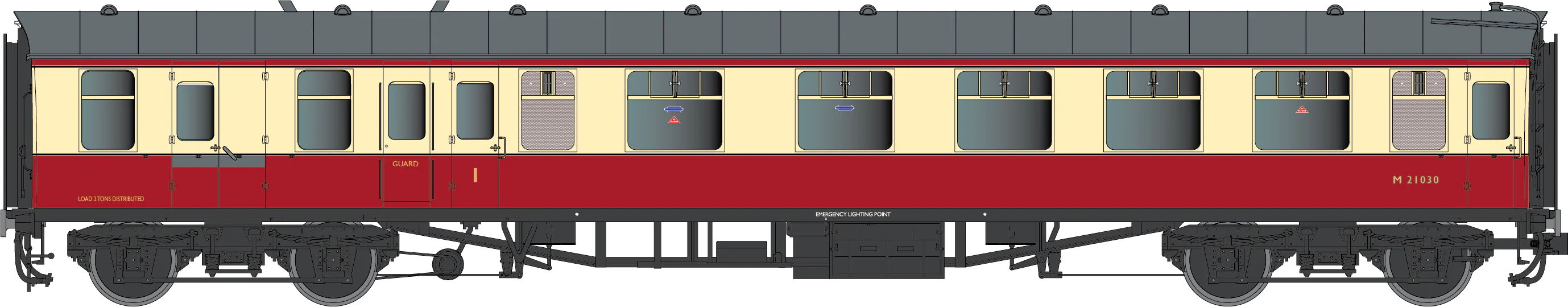 7P-002-101U BR Mk1 Crimson & Cream BCK Unnumbered