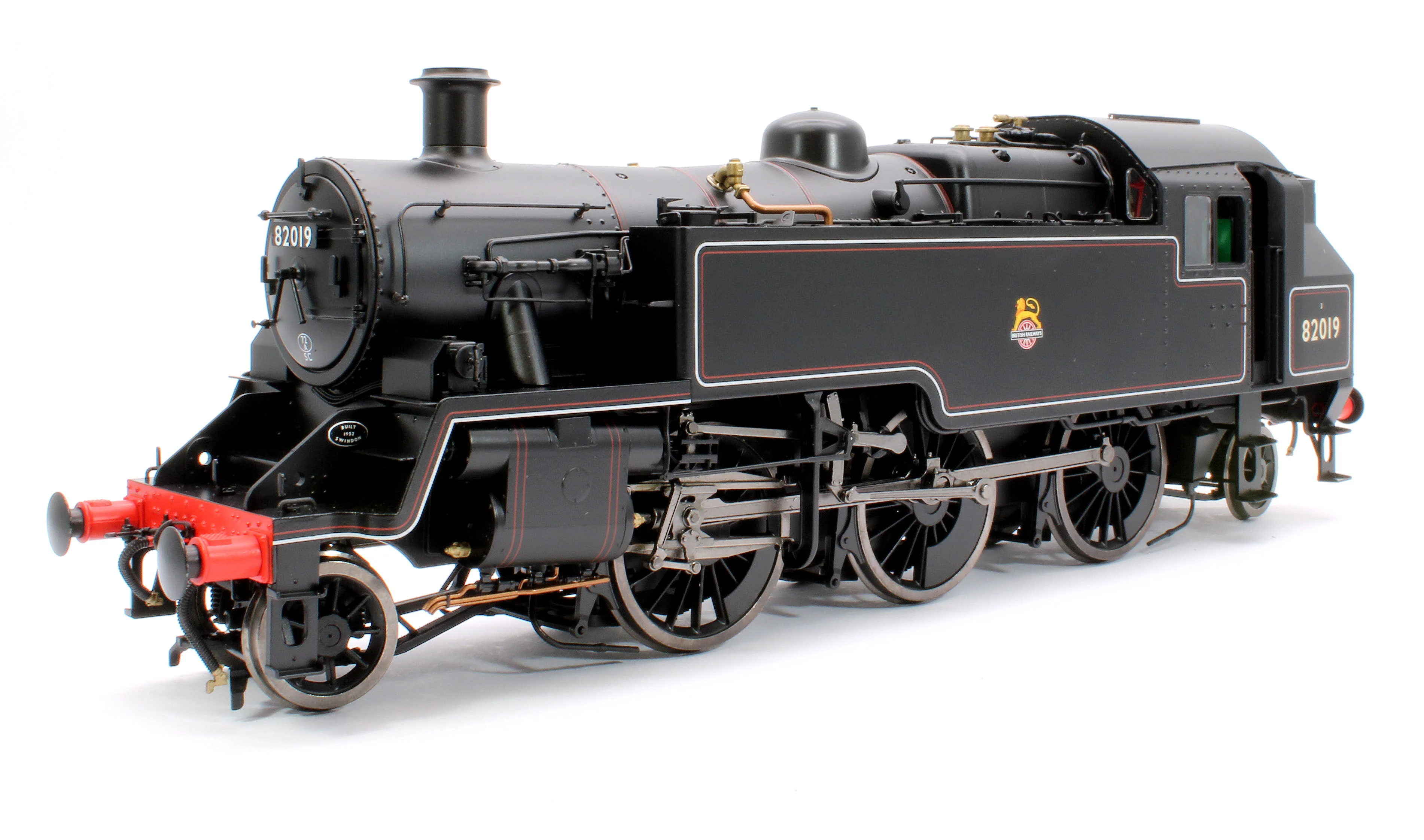 LHT-S-8204 British Railways Standard 3MT 2-6-2T Lined Black Early Crest 82019 - Steam Tank Locomotive