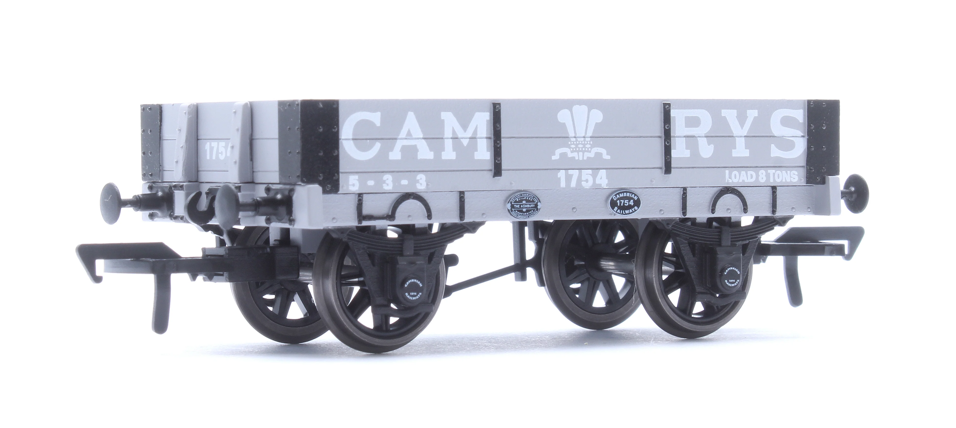 Cambrian Railways 2 Plank Fixed Side Open Wagon Cambrian Grey No. 1754 - Image 3