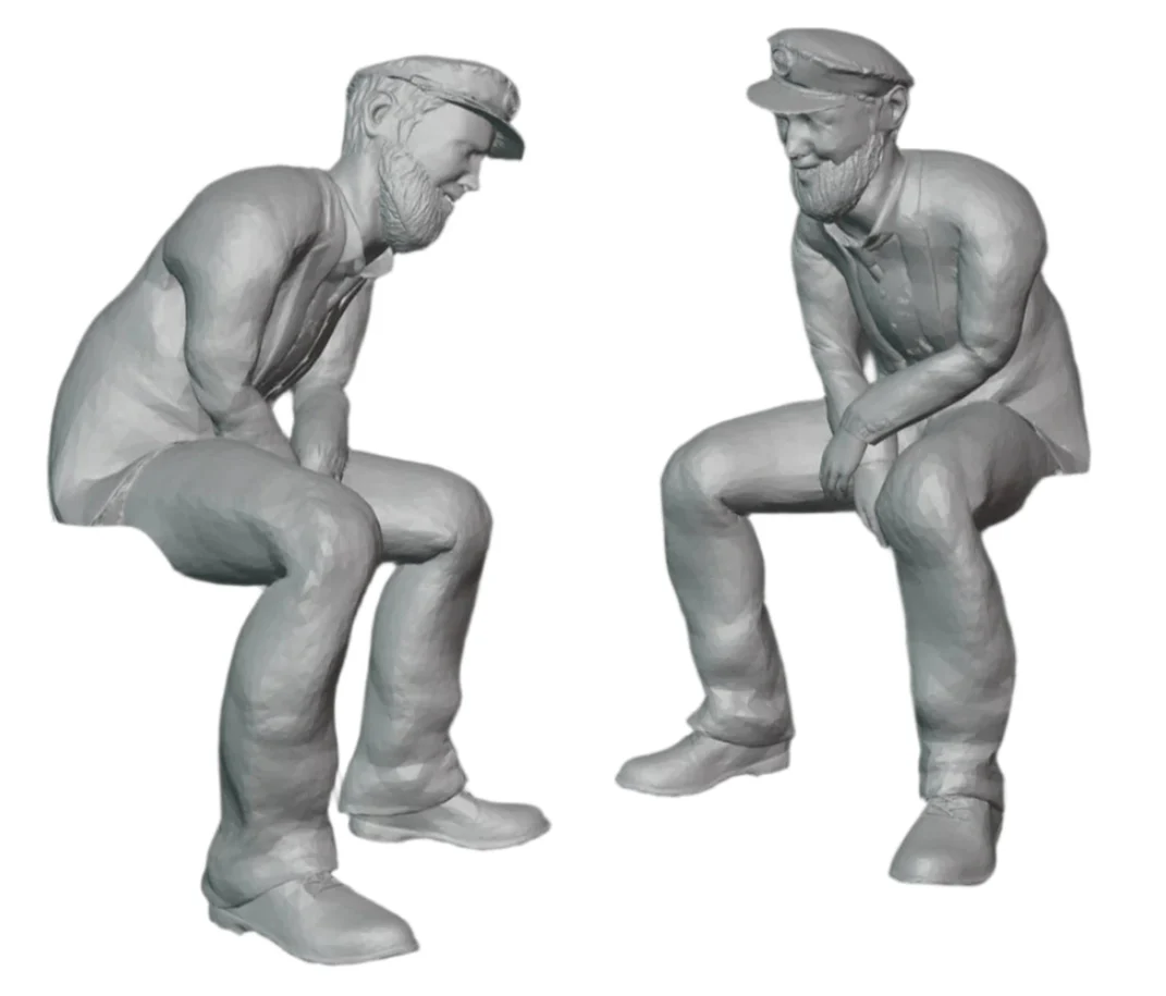 'Harbottle' (Moore Marriott) Model Railway Figure - Oh Mr Porter - Sitting