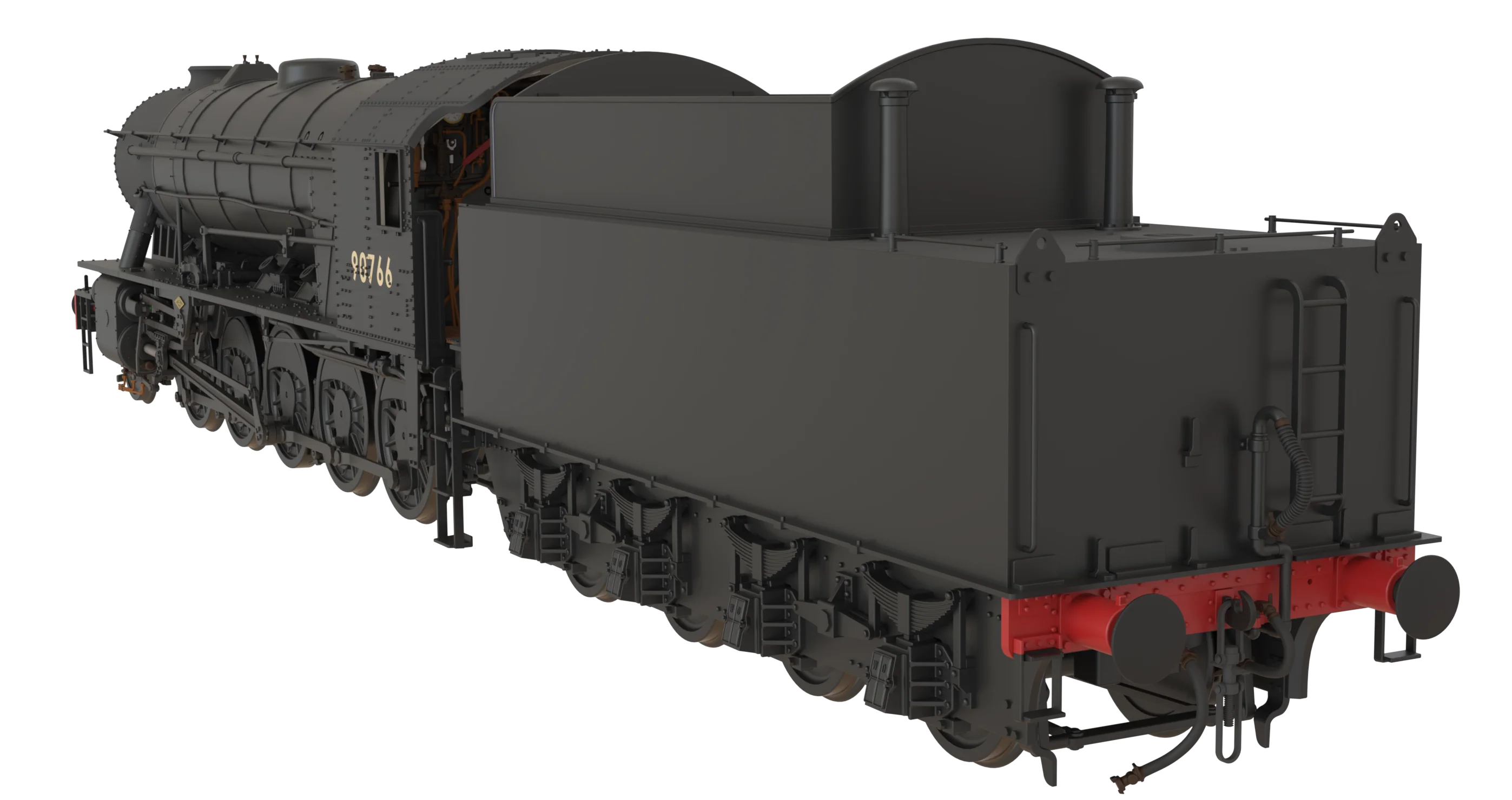 C1002S WD Austerity 2-10-0 BR Plain Black No.90766 Steam Locomotive - DCC Sound - Image 2