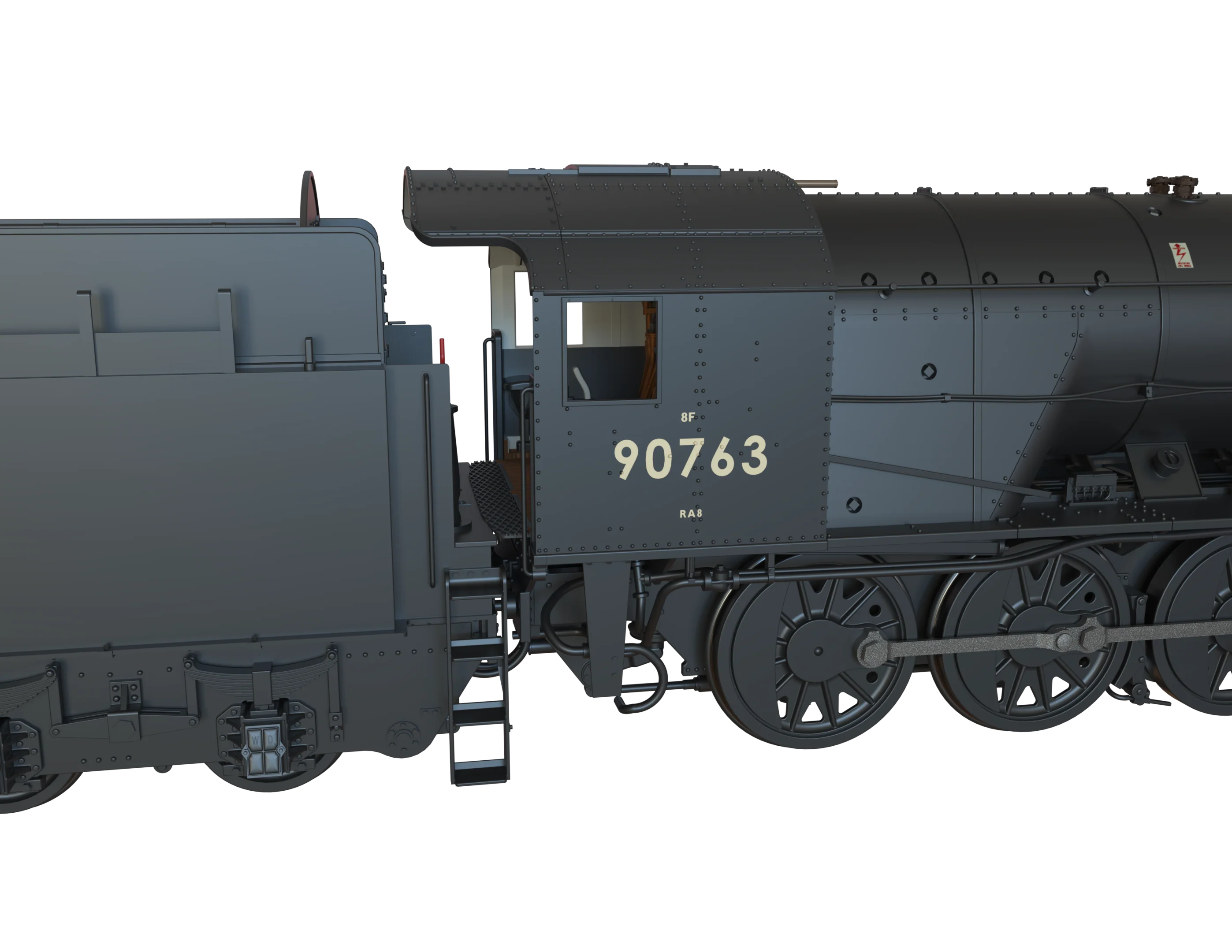 C1006BS WD Austerity 2-10-0 BR Black Late Crest No.90763 Steam Locomotive - DCC Sound - Image 7