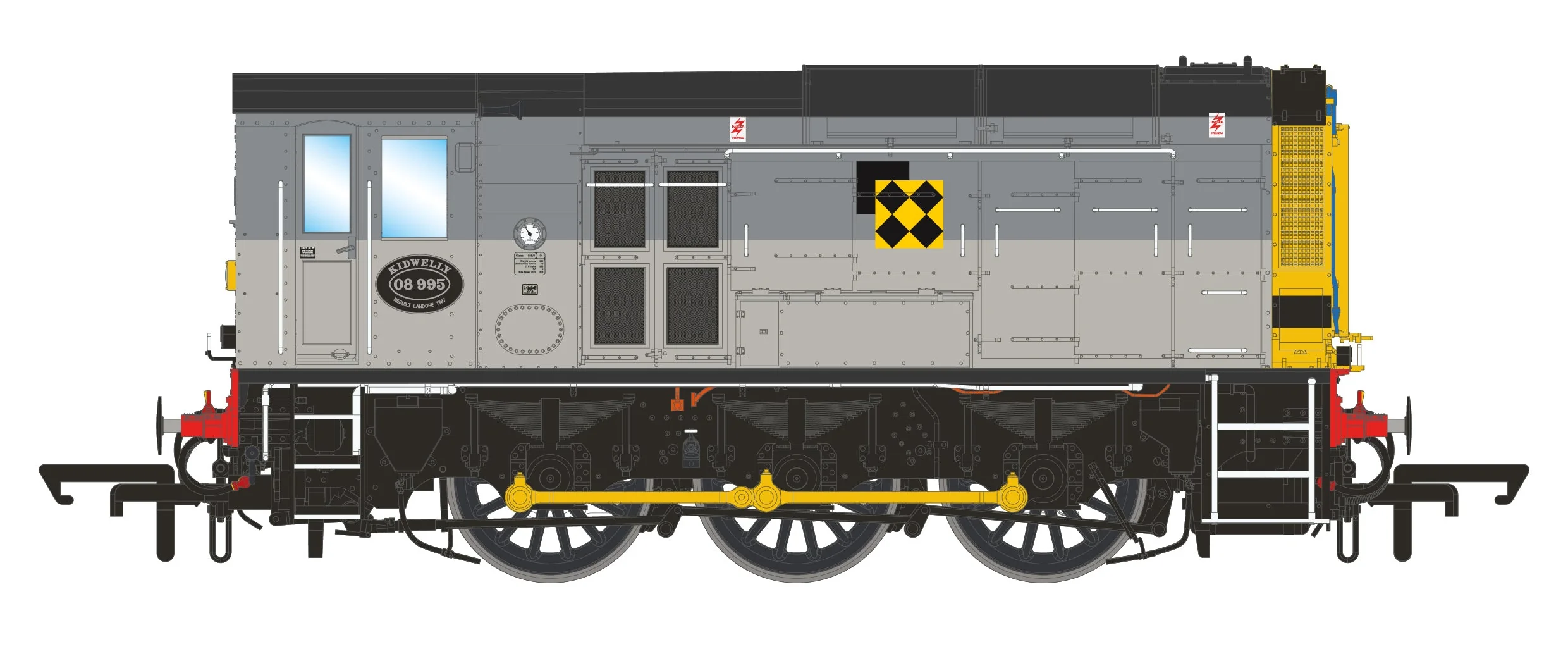 Class 08/9 BR Railfreight Coal Triple Grey 08995 Diesel Shunter Locomotive - DCC Sound