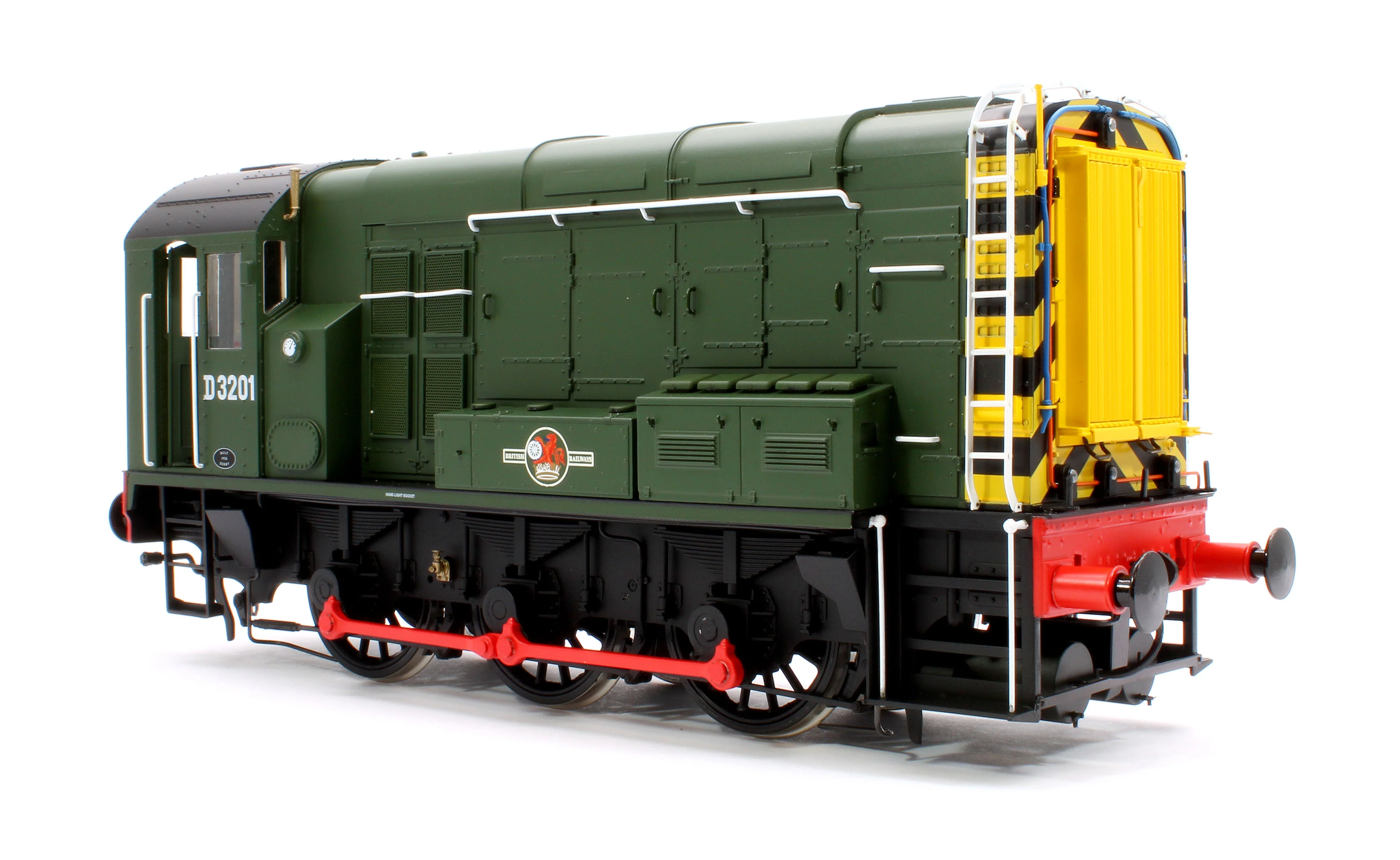 7D-008-019D Class 08 D3201 BR Green Late Crest With Wasp Stripes Diesel Shunter Locomotive - DCC Fitted - Image 4