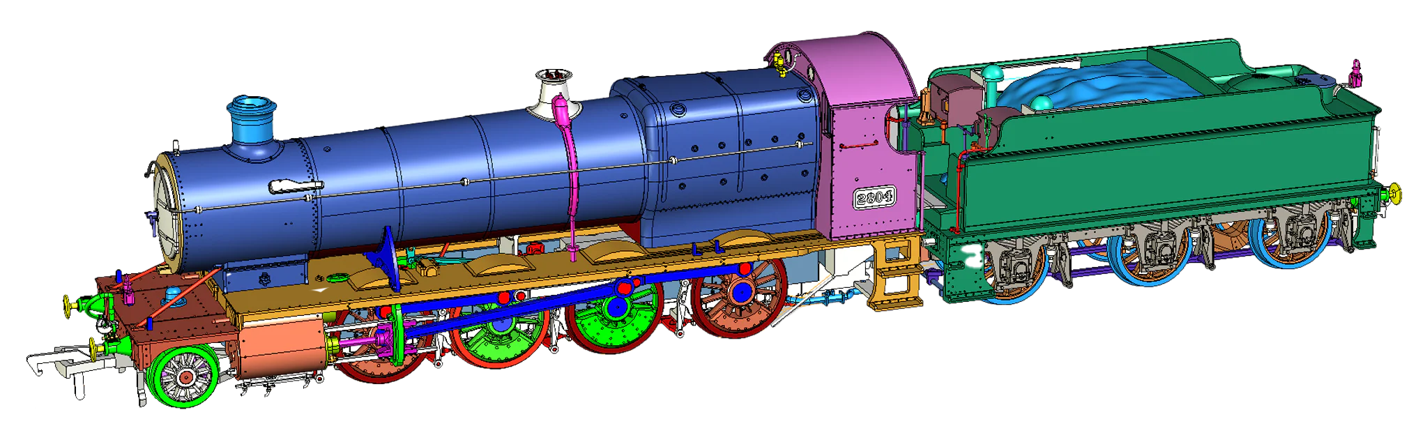 4S-009-002 Class 28xx / 2884 2804 Great Western Green 2-8-0 Steam Locomotive - Image 3