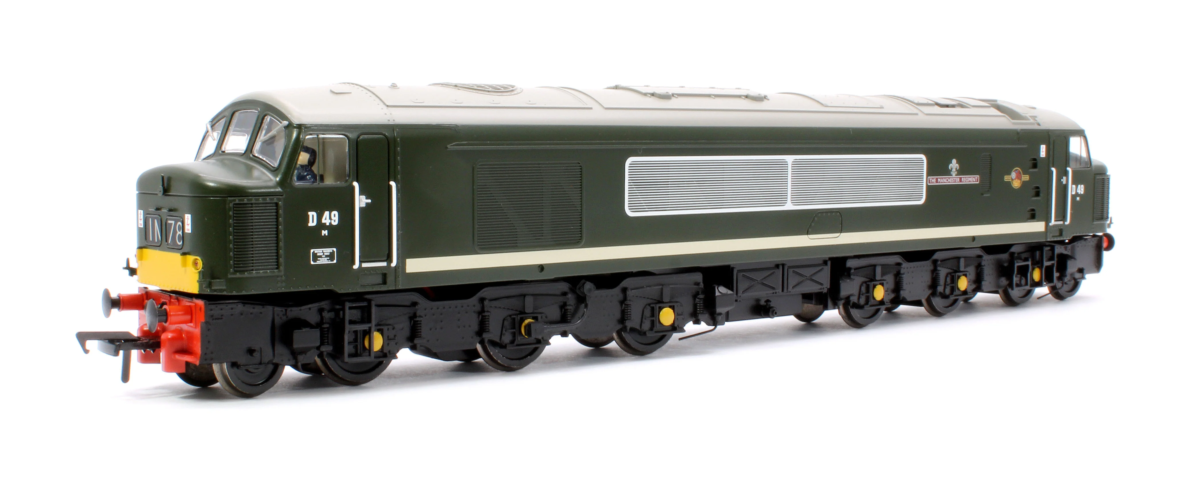 32-678A Class 45 Split Centre H/C D49 'The Manchester Regiment' BR Green (Small Yellow Panels) Diesel Locomotive