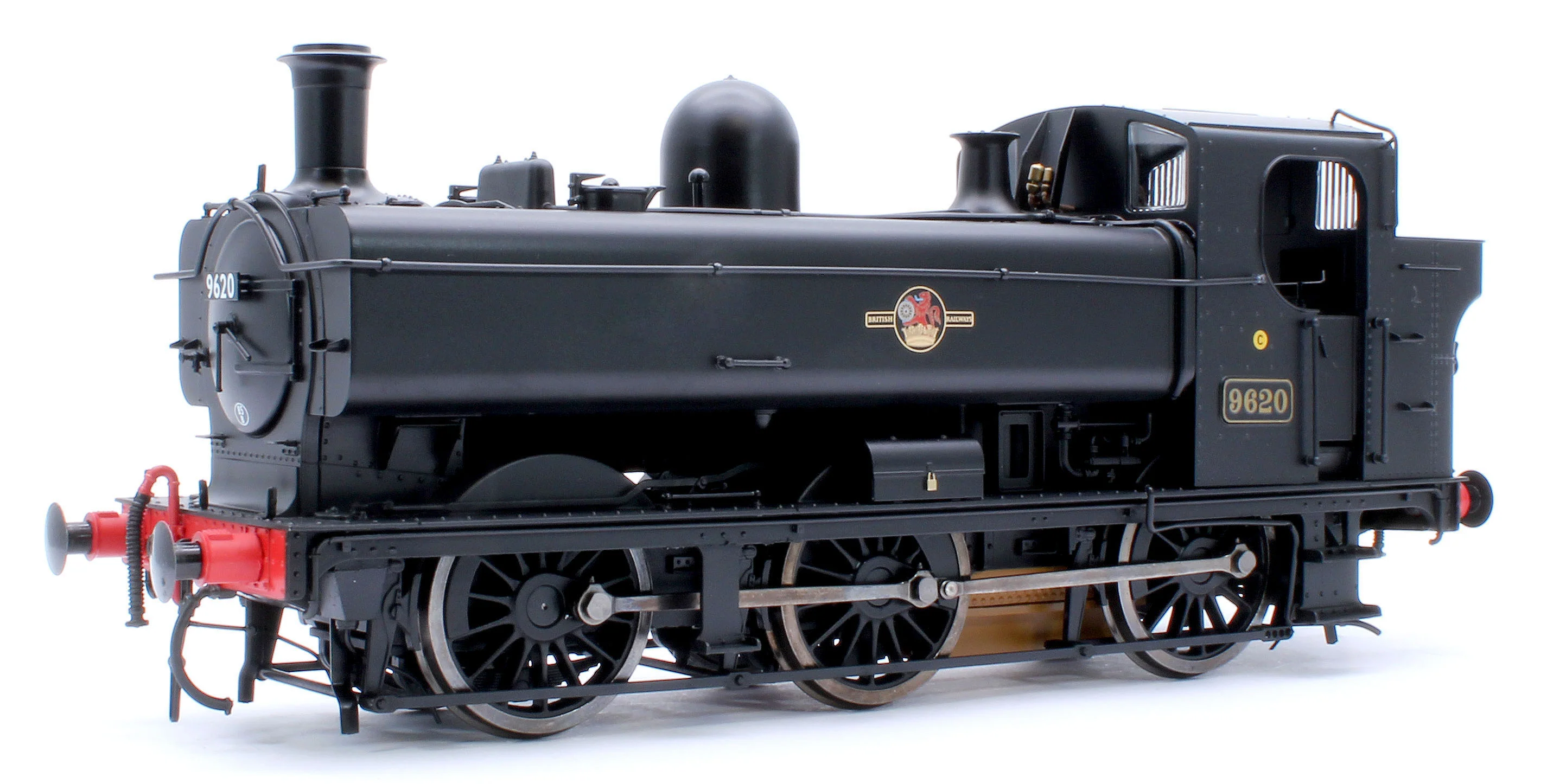 7S-007-021 Class 57xx Pannier BR Black Late Crest 9620 - Steam Tank Locomotive