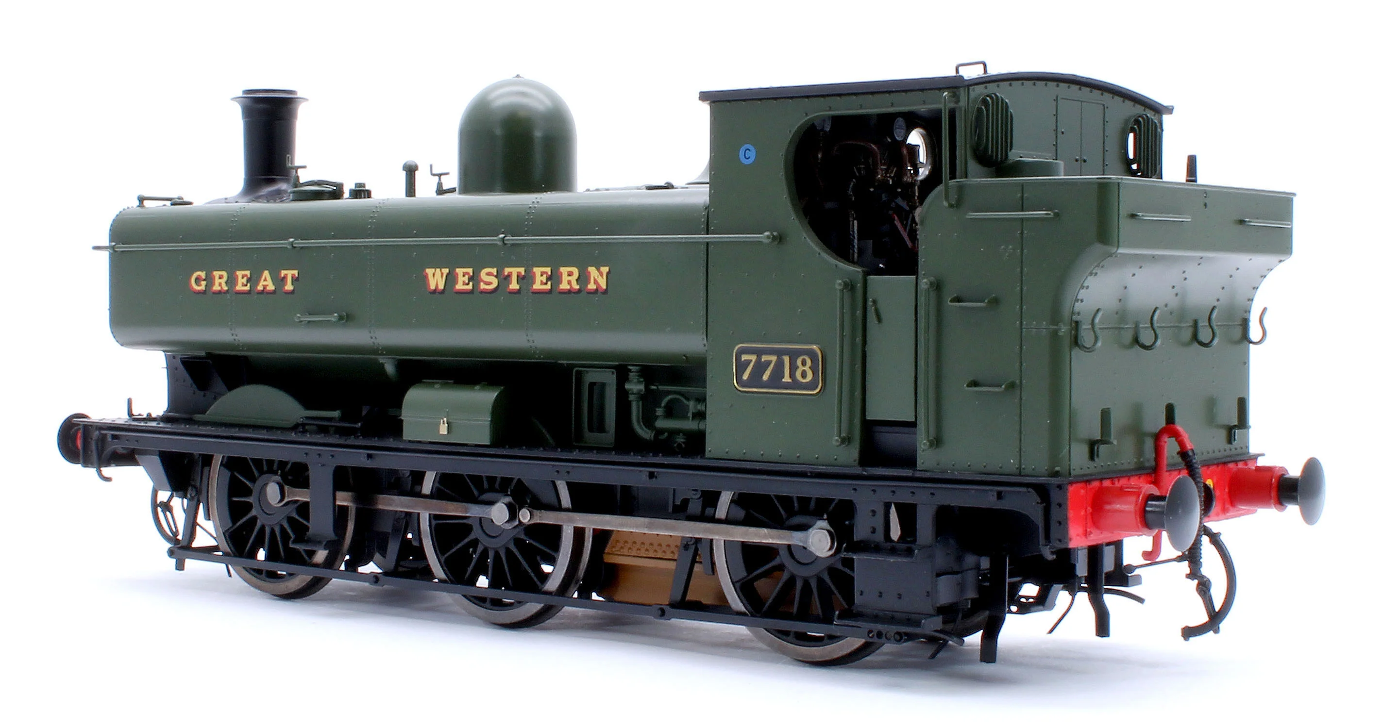 7S-007-013 Class 57xx Pannier 'Great Western' Green 7718 - Steam Tank Locomotive - Image 3