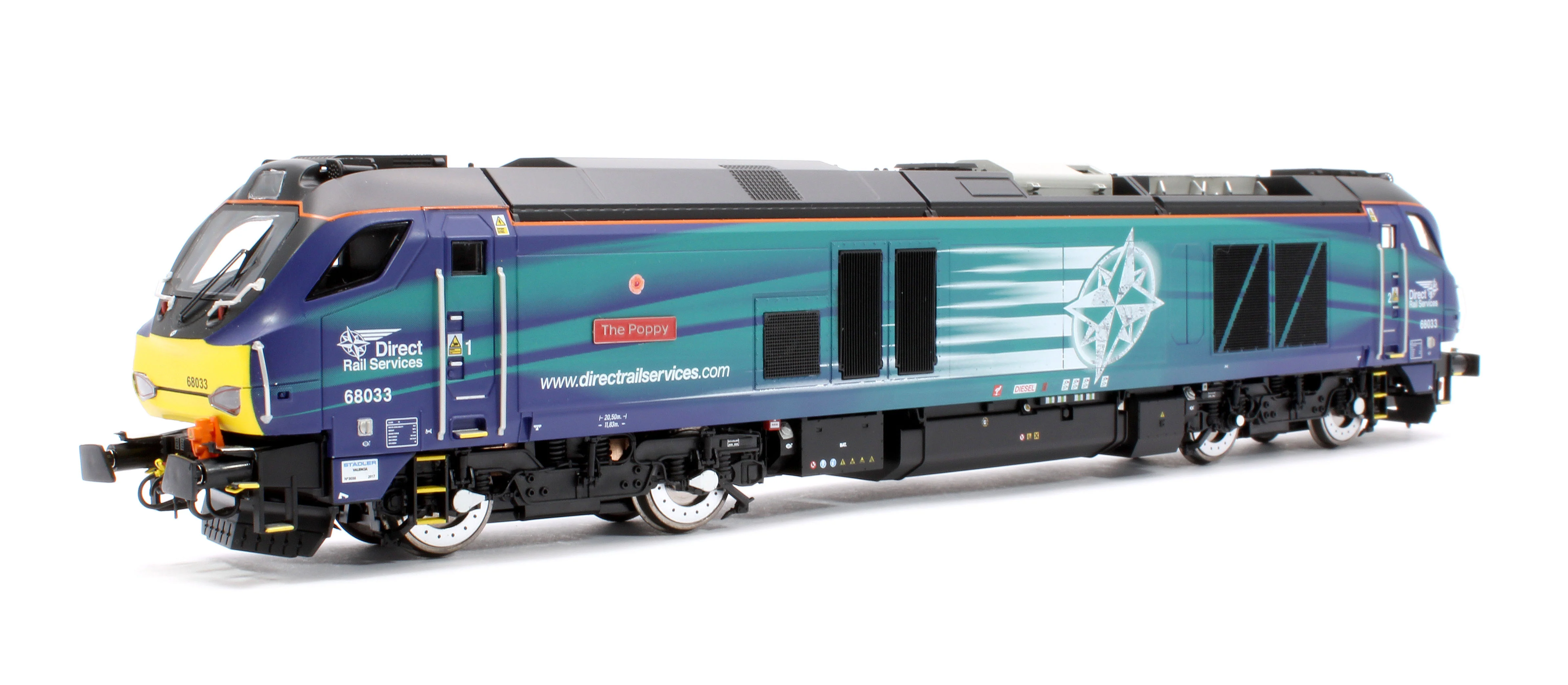 4D-022-026D Class 68 "The Poppy" 68033 DRS Compass with Poppy Diesel Locomotive - DCC Fitted