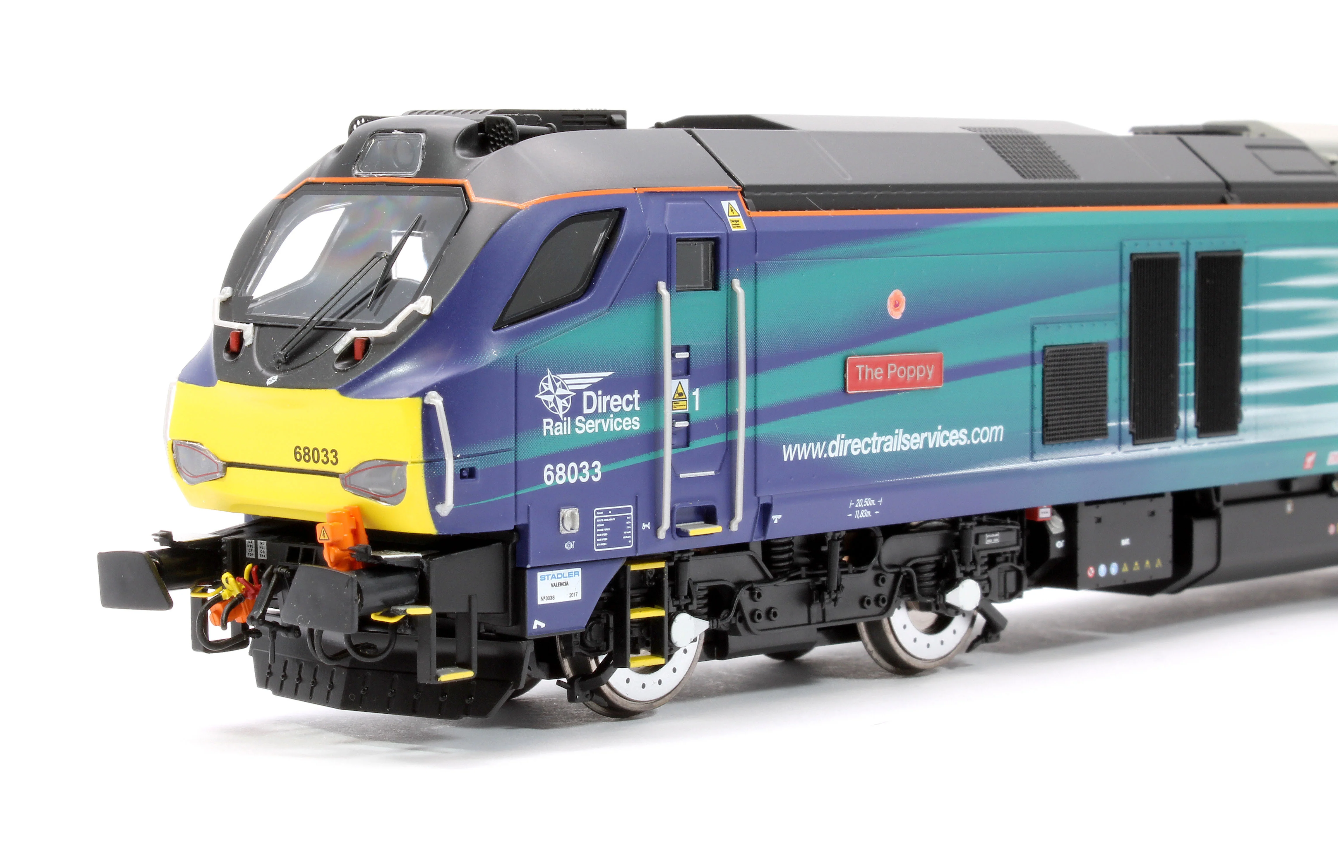 4D-022-026D Class 68 "The Poppy" 68033 DRS Compass with Poppy Diesel Locomotive - DCC Fitted - Image 9
