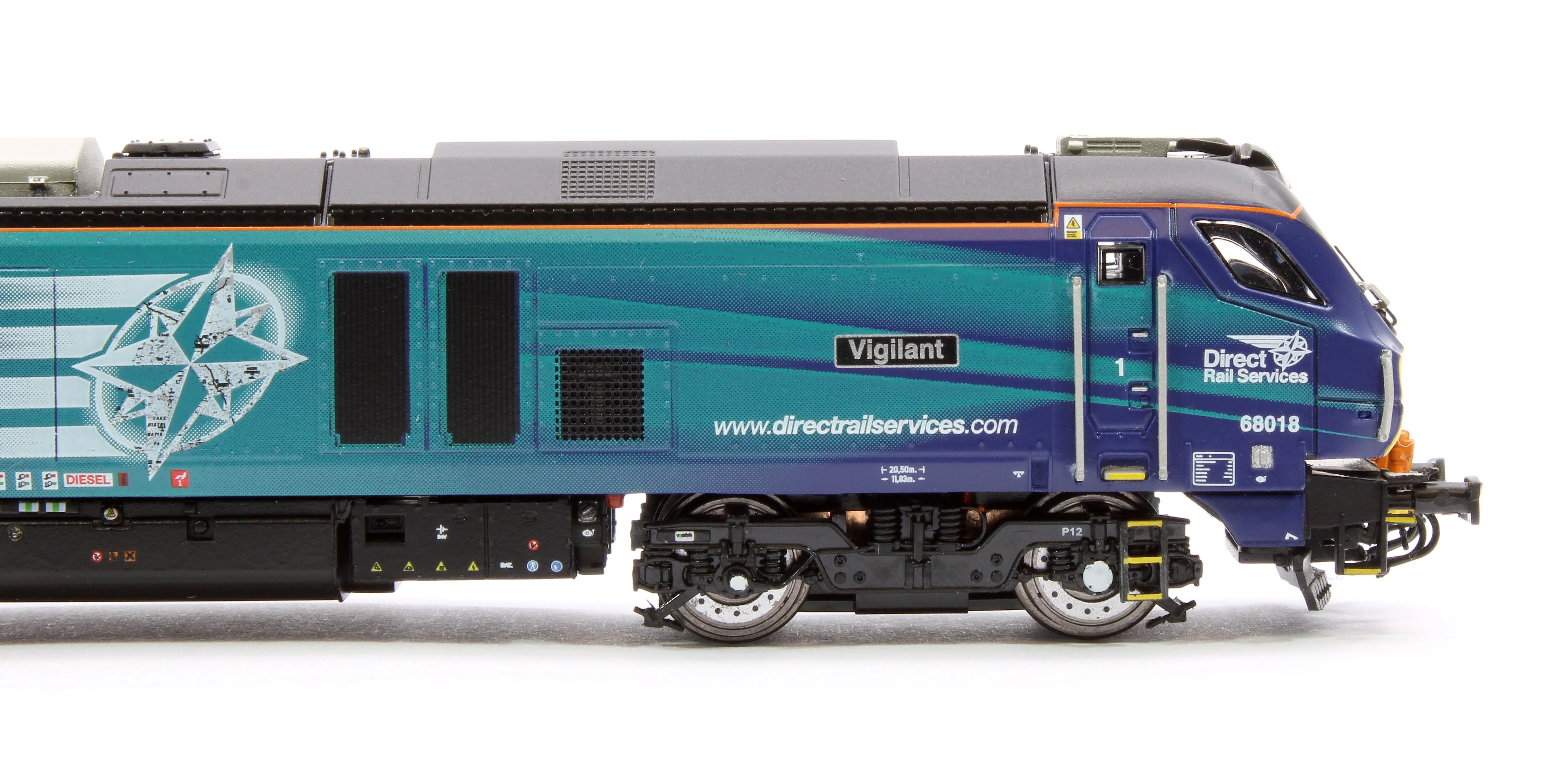 2D-022-013D Class 68 Vigilant 68018 DRS Compass Diesel Locomotive - DCC Fitted - Image 7