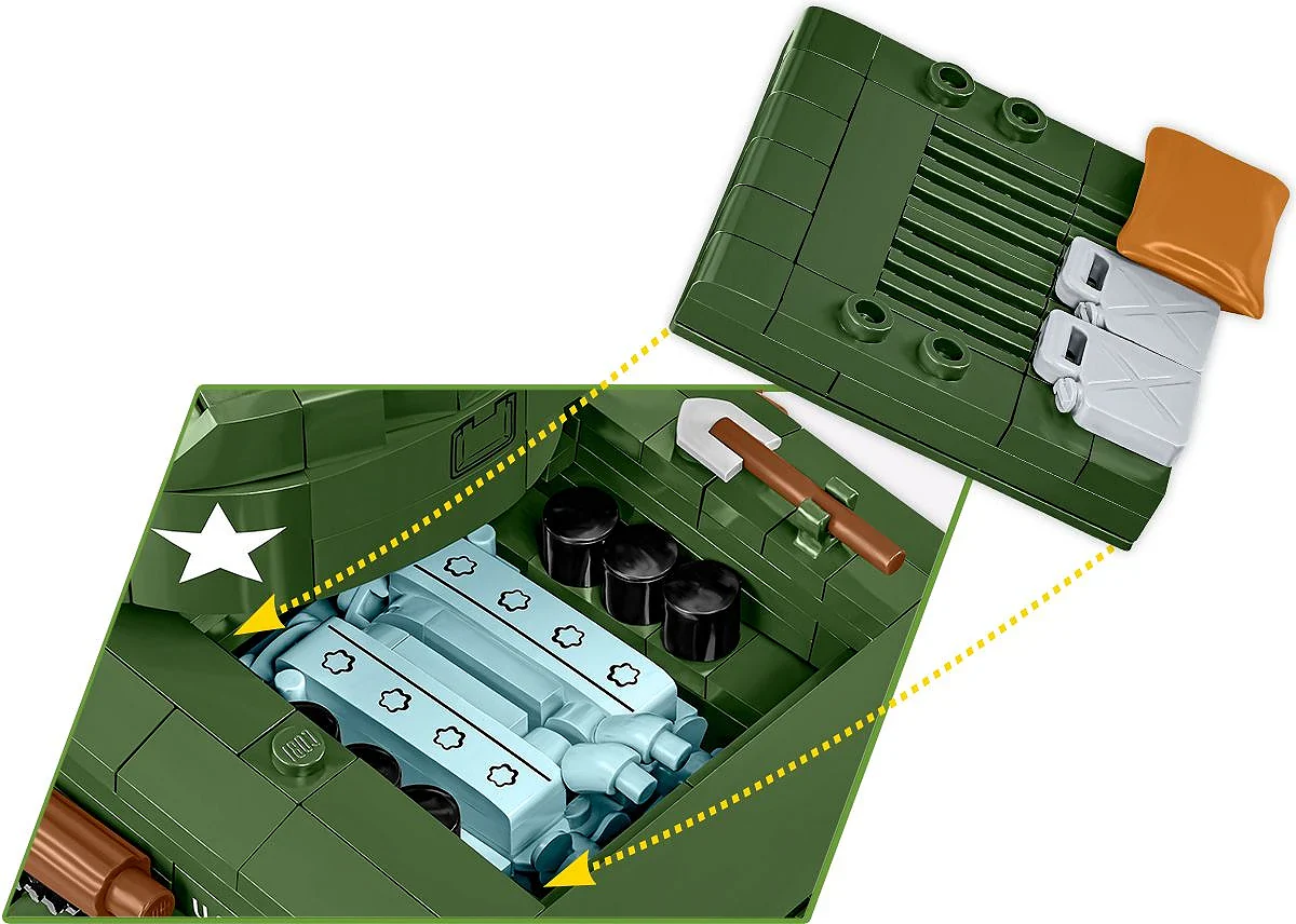 Sherman M4A2E8(76) WWII (880 pcs) Model Kit - Image 6
