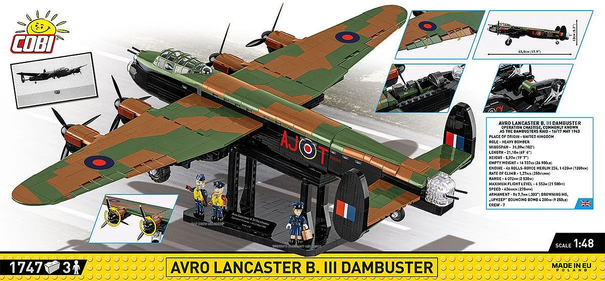 Avro Lancaster B III Dambusters Executive Edition WWII (1795 pcs) Model Kit - Image 5