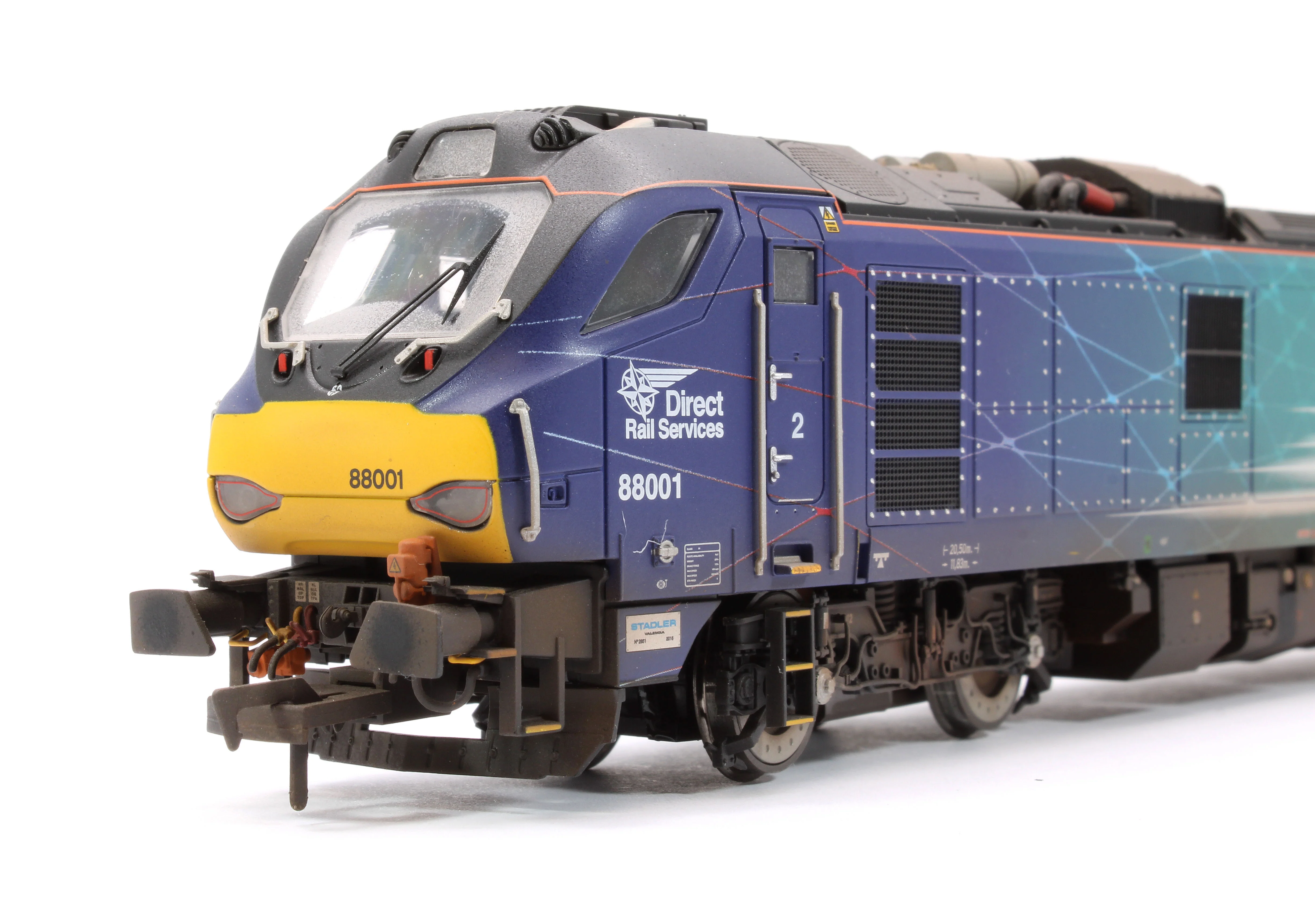 Highly Detailed Premium Weathered Class 88 'Revolution' 88001 DRS Electro-Diesel Locomotive - Image 9