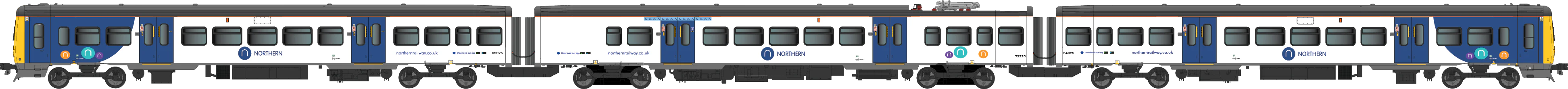 4D-323-006 Class 323 323225 Northern New – White / Blue 3 Car EMU Set - Image 7