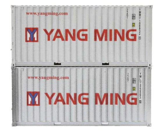 4F-028-060 20ft Container Set (2) Yang Ming - Weathered