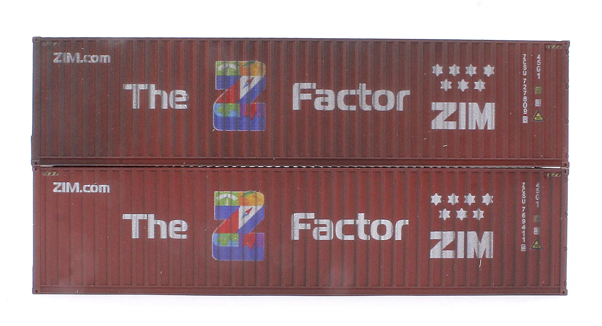 4F-028-153 40 Ft High Cube Container ZIM 769411-4/727809-8 Twin Pack - Weathered - Image 2