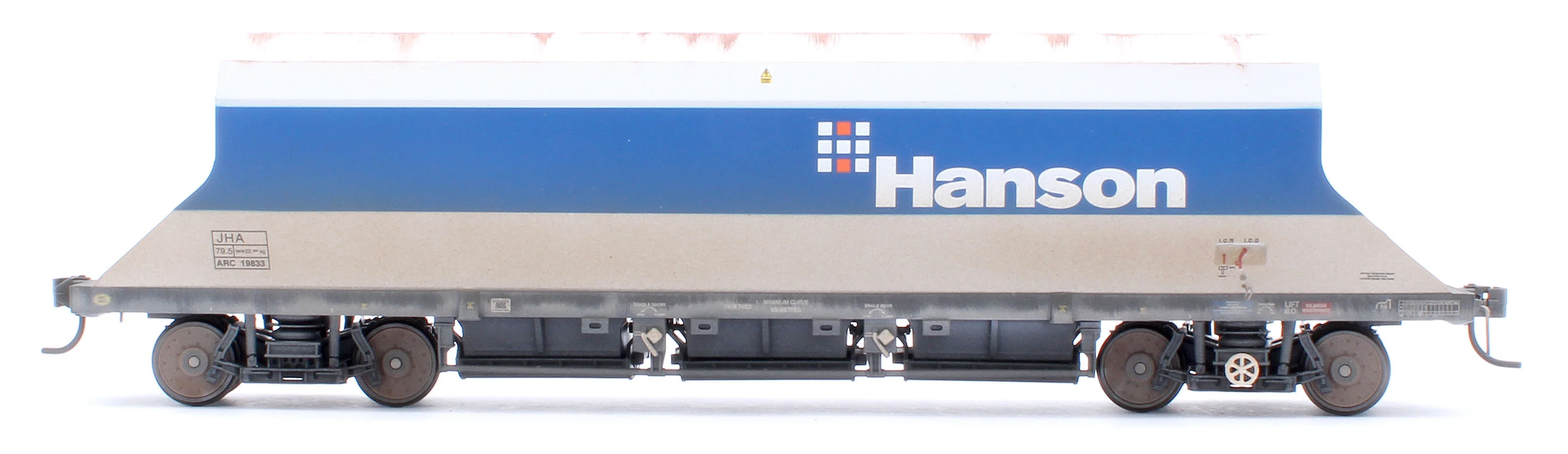 Custom Weathered P & D JHA (middle hopper) Hanson Blue & Grey 19833 - Image 2