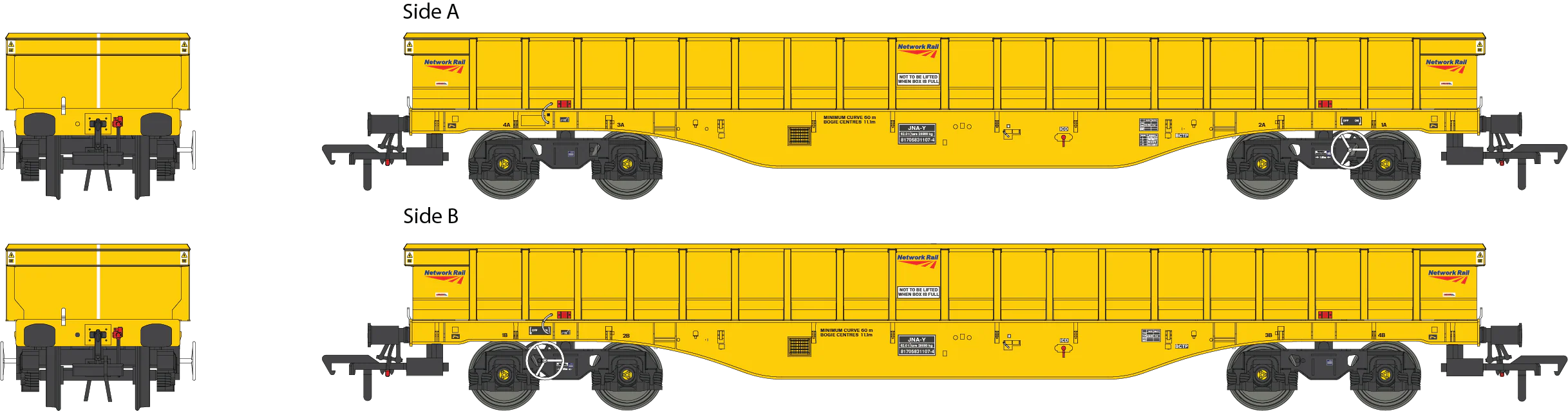 JNA-Y 'Hawk' Inner Wagon Network Rail Yellow 81705831107-4