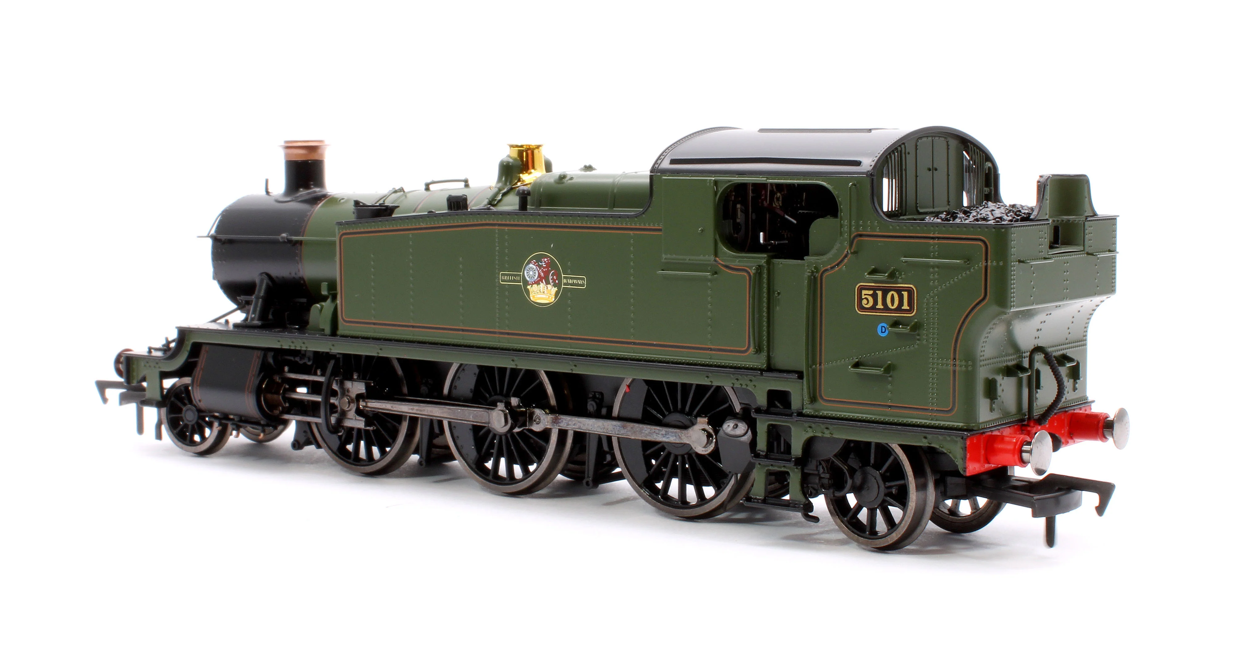 4S-041-015S Large Prairie 5101 Lined BR Green Late Crest Steam Locomotive - DCC Sound - Image 2