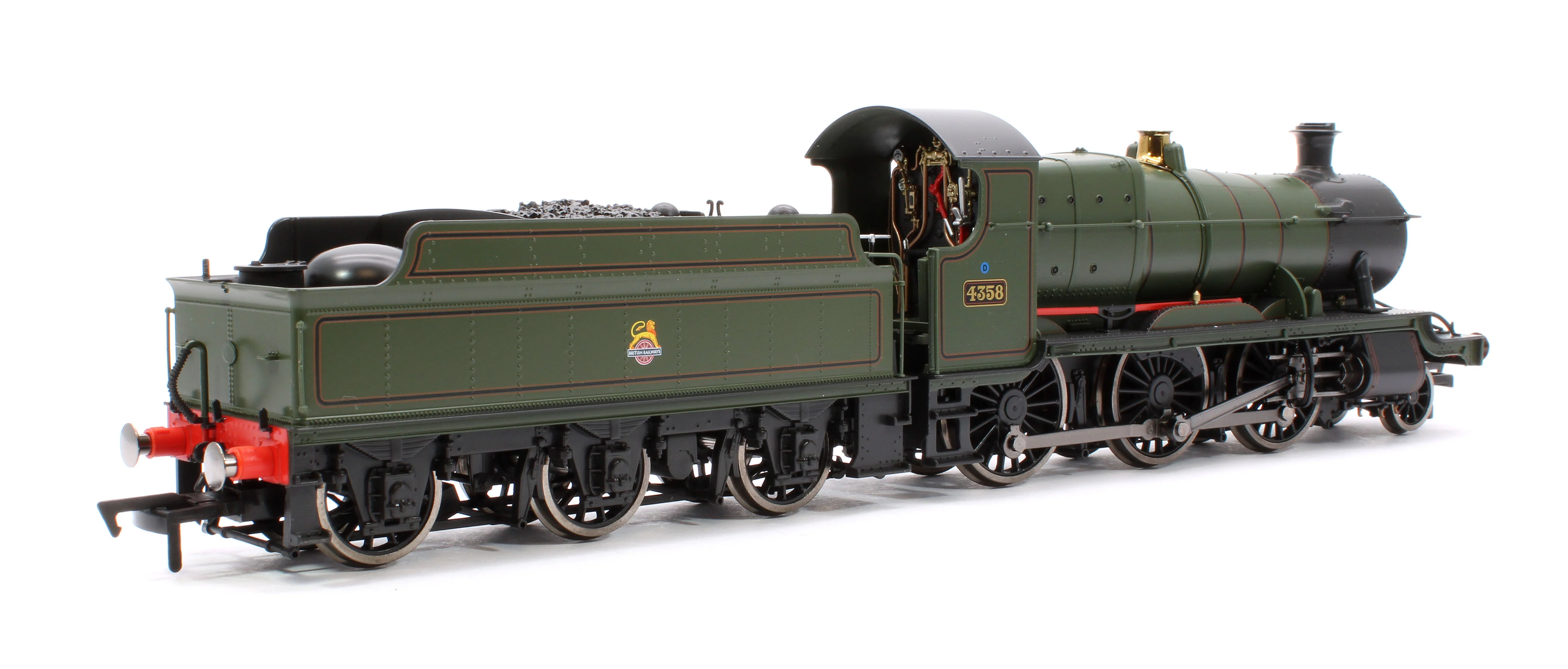 4S-043-015D GWR 43xx 2-6-0 Mogul 4358 BR Lined Green Early Crest Steam Locomotive - DCC Fitted - Image 3