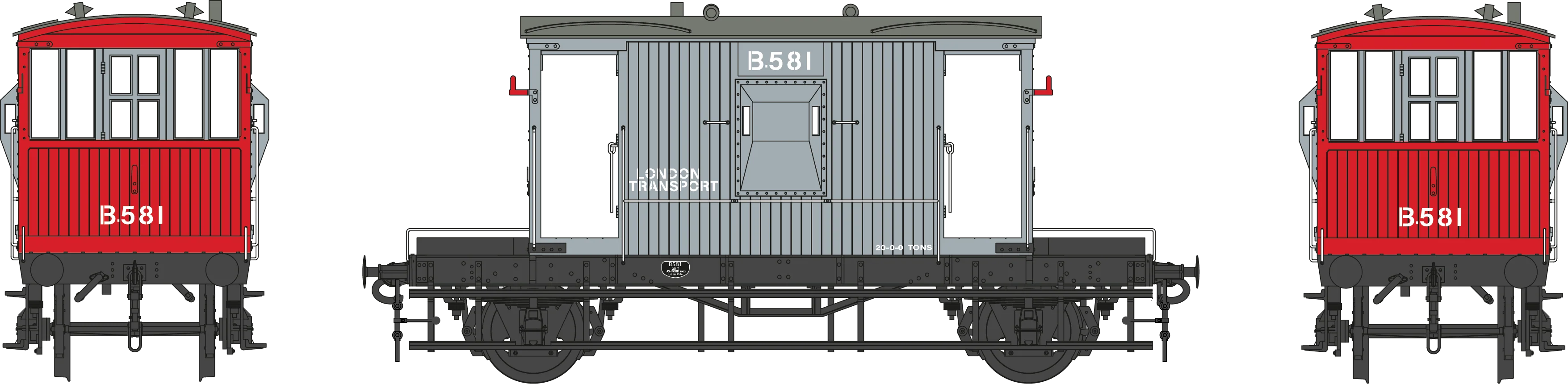 BR 20T Brake Van London Transport Diagram 1/507 B.581 - Image 2