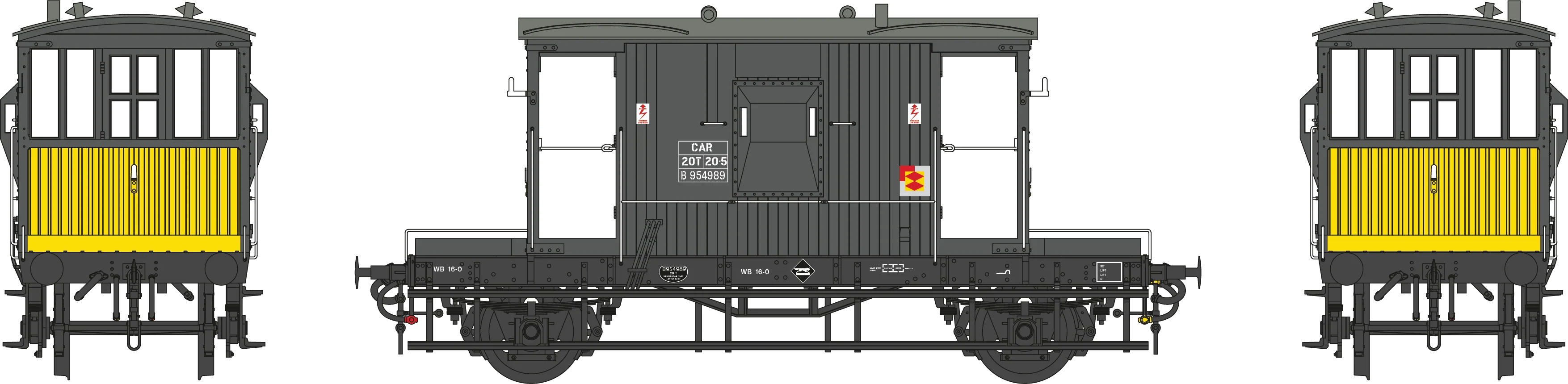 BR 20T Brake Van Diagram 1/507 B954989 Railfreight Dist. CAR - Image 2
