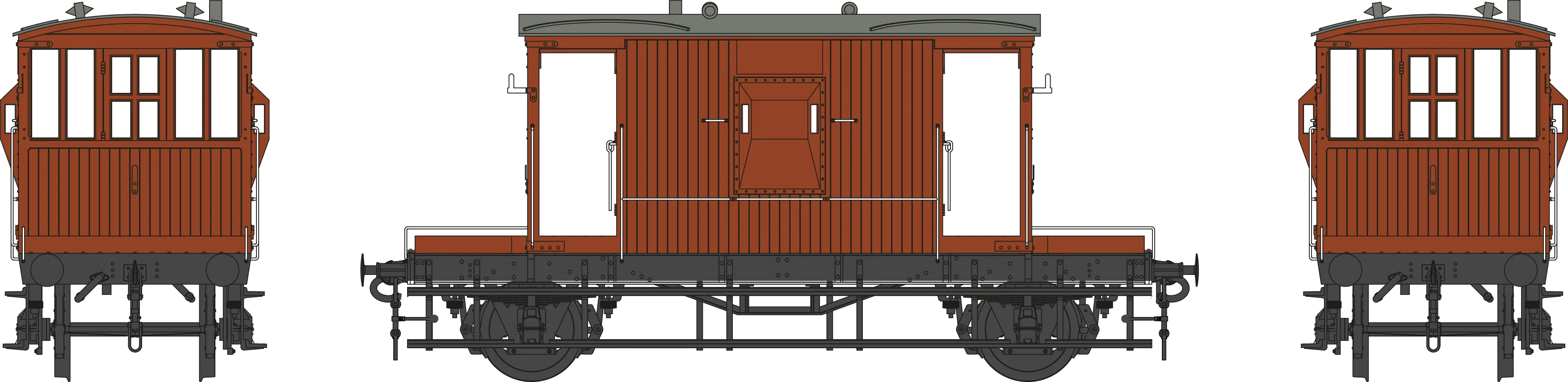 BR 20T Brake Van BR Bauxite Unnumbered - Image 2