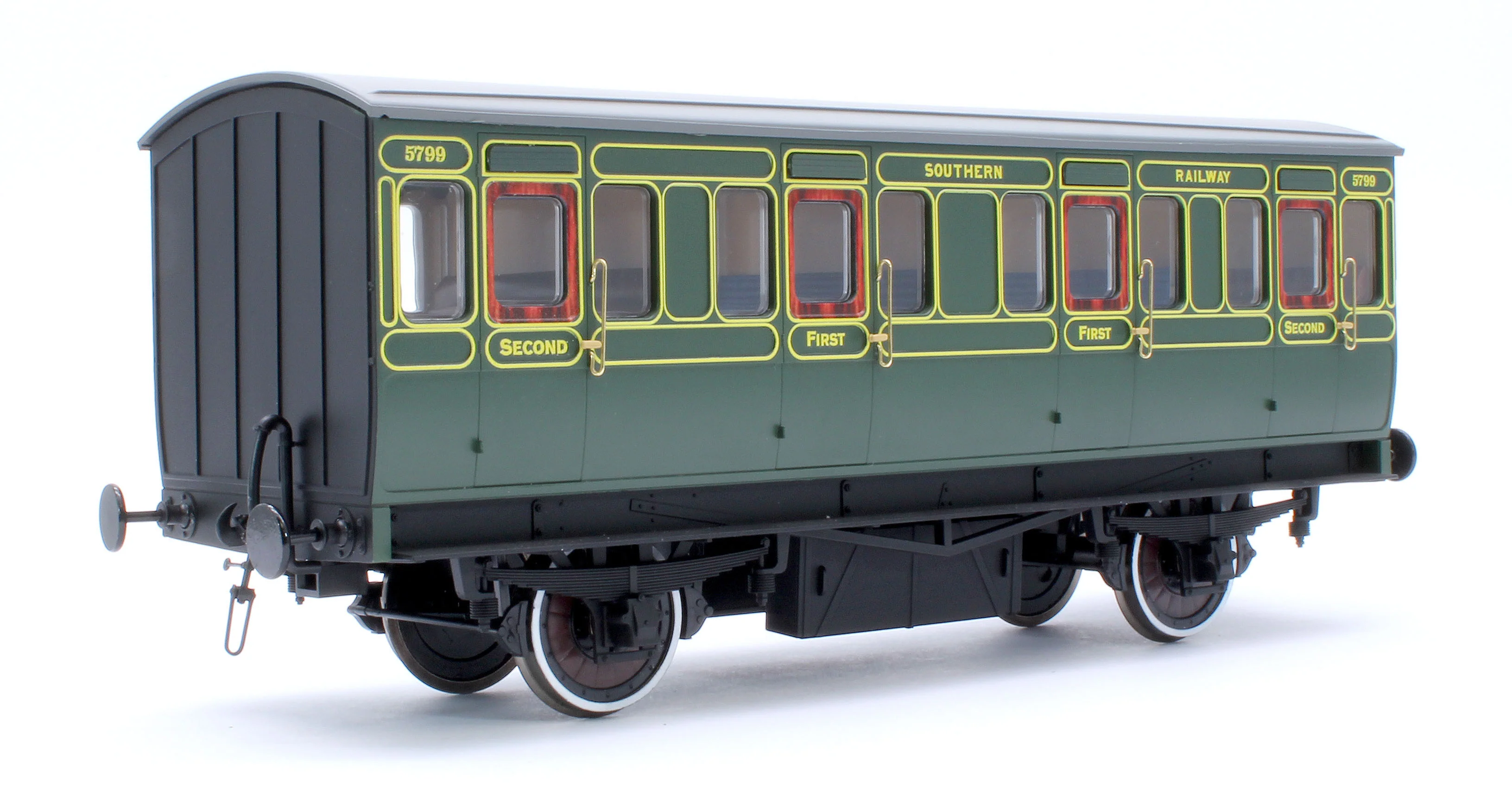 Stroudley 4 Wheel Electrically Lit Composite Southern Lined Green 5799 - DCC & Light Bar Fitted - Image 3