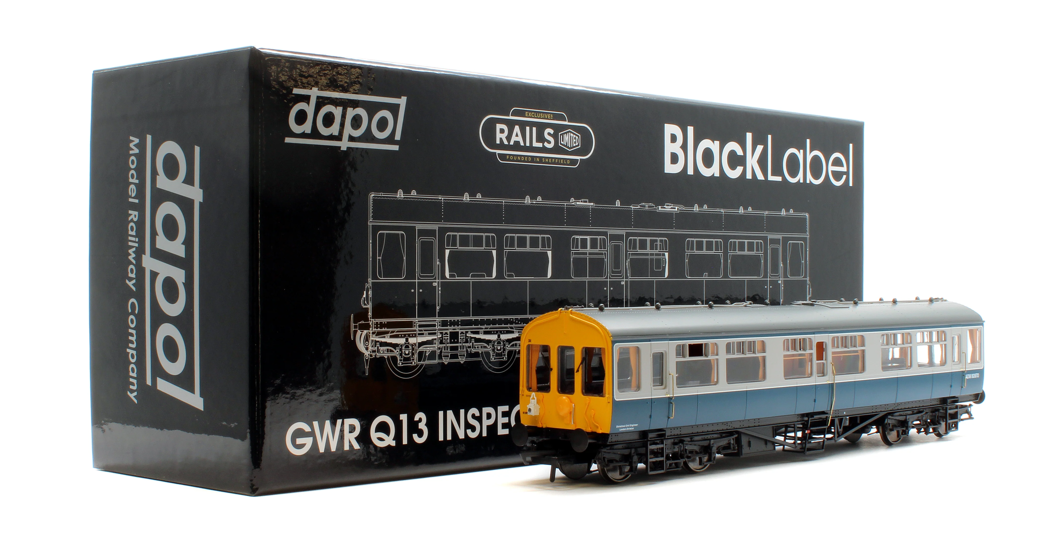 BL-201-003 Black Label GWR Great Western Q13 Inspection Saloon, BR Blue / Grey ADW 80970