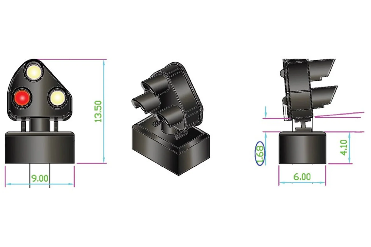 DCD-GS-BR 12x 2-wire STEAM Era 3-light Ground Signal - Image 3