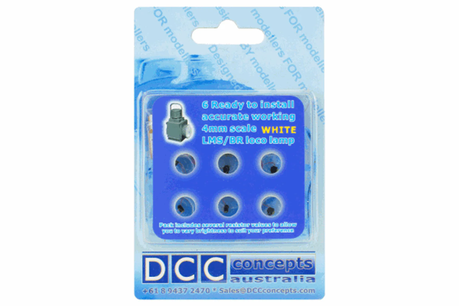 DML-LLBWH Working Loco Lamps LMS/BR (4mm Scale) White (6 Pack) - Image 4