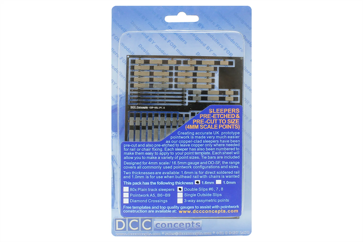 ESP-DSLIP1.6 Pre-Etched Sleepers 1.6mm (4mm scale) Double Slips - Image 2