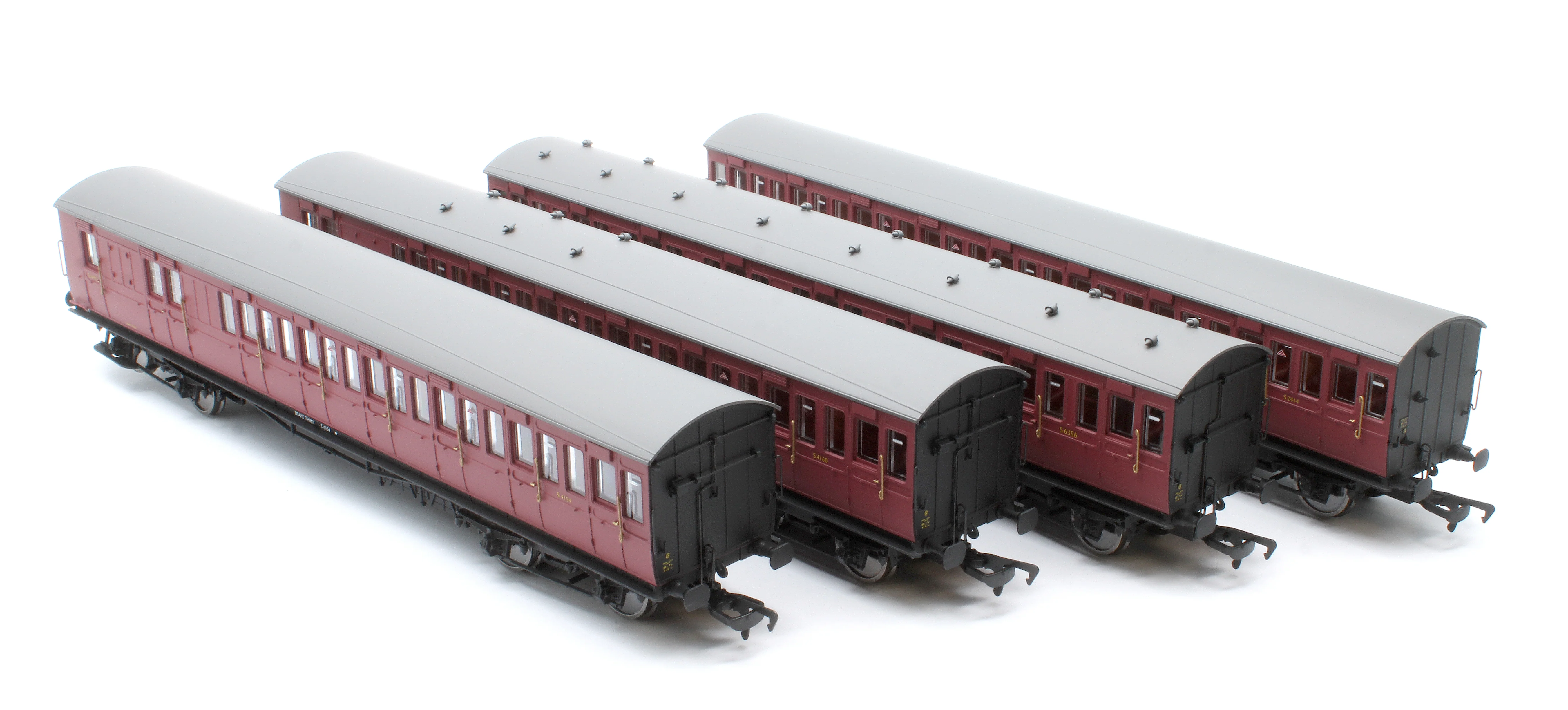 E86023 LBSCR 54ft 'Isle of Wight' 4-Coach Pack BR Crimson No. 488 - Image 15