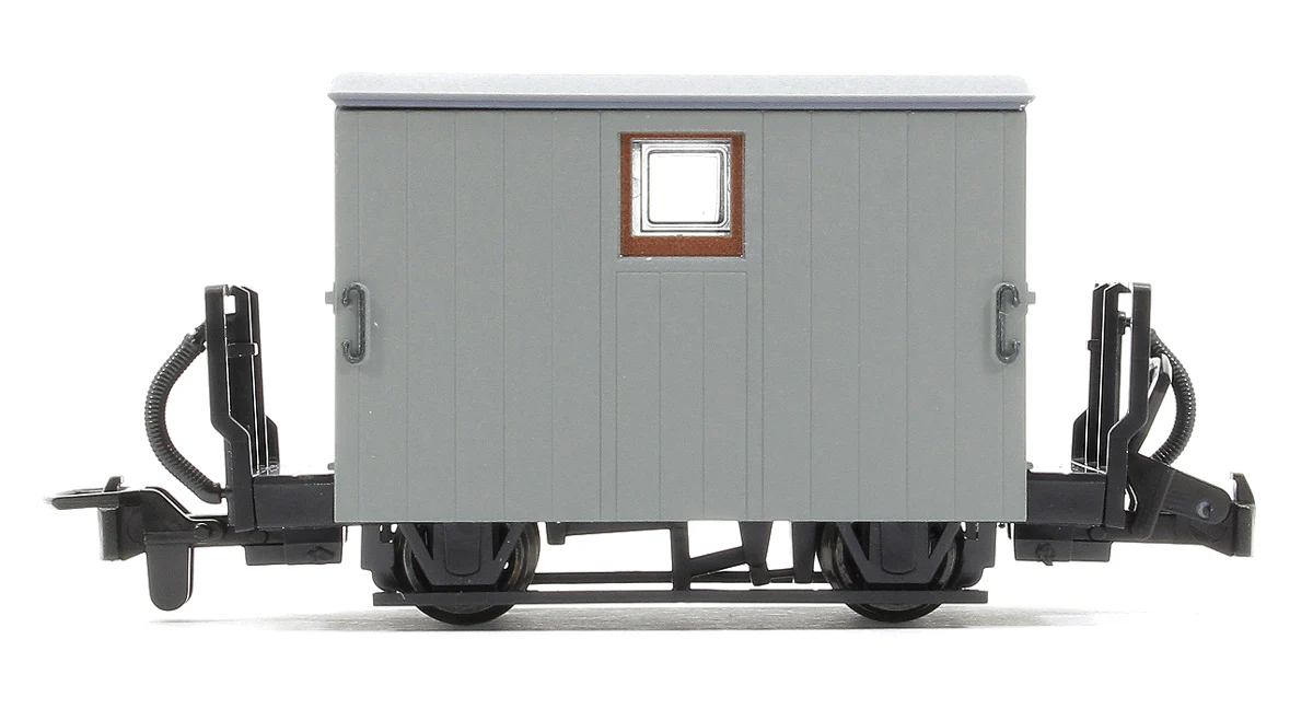 GR580UY GLT OO-9 Ffestiniog Railway 4-wheel Quarryman Coach 2-balcony, unlettered grey - Image 2