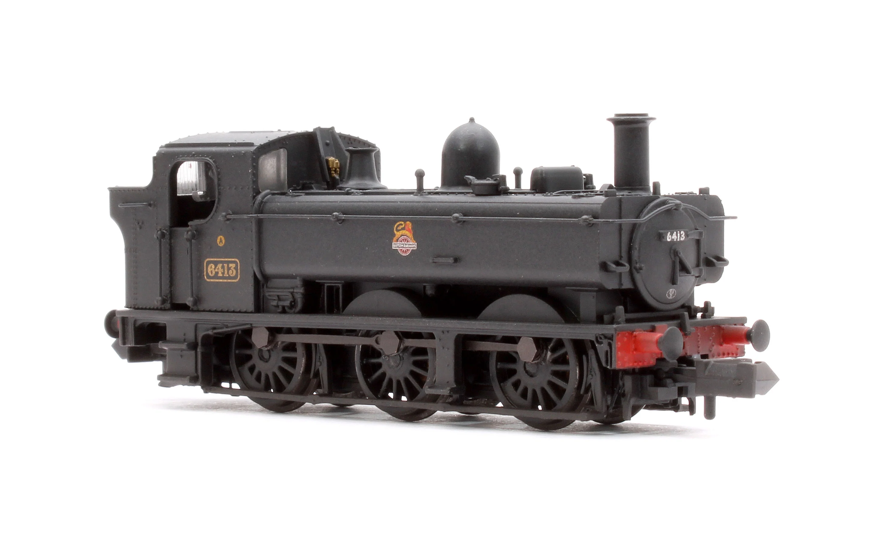 371-986C GWR 64XX Pannier Tank 6413 BR Black (Early Emblem) Steam Locomotive - Weathered - Image 4